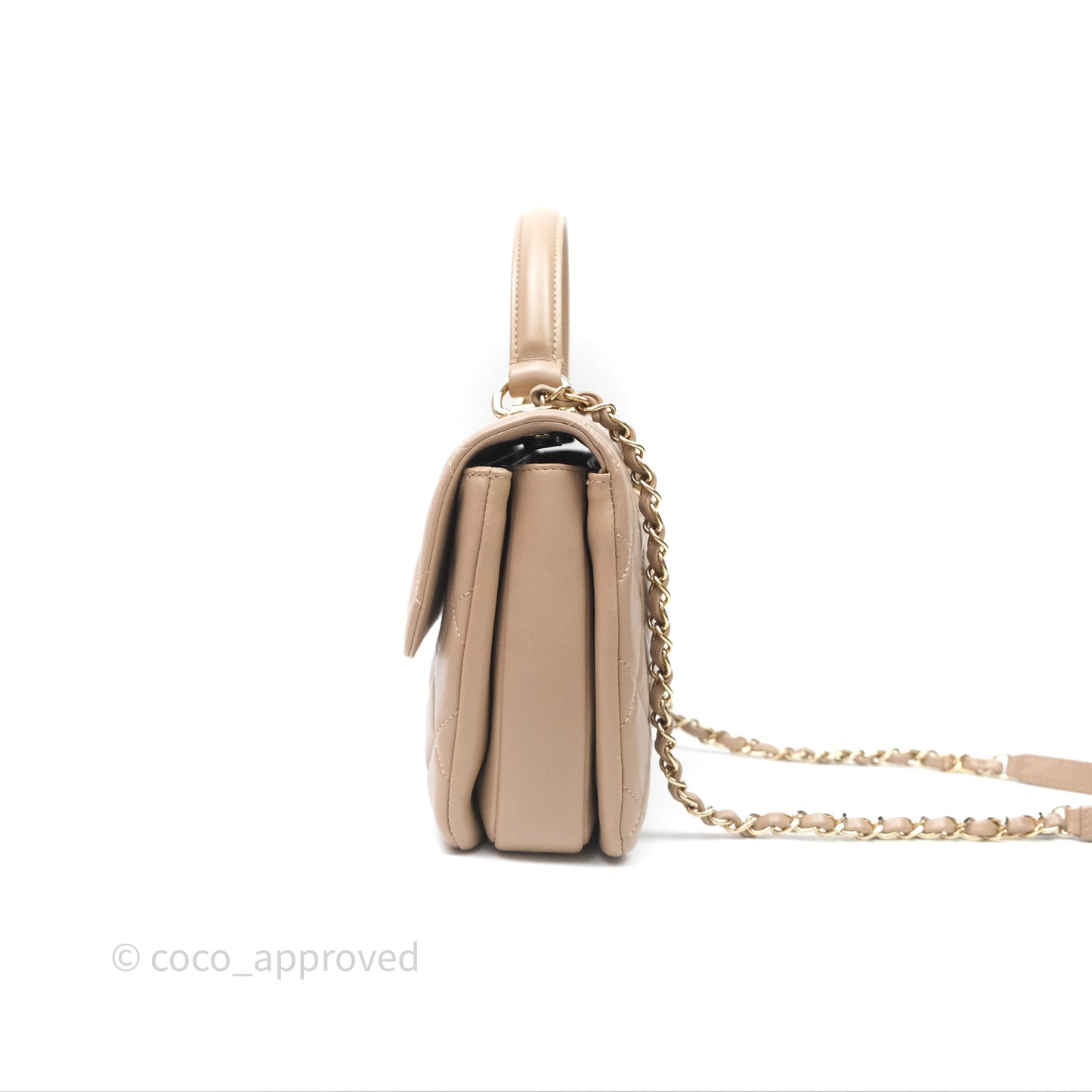 Chanel Small Trendy CC Beige Lambskin Gold Hardware