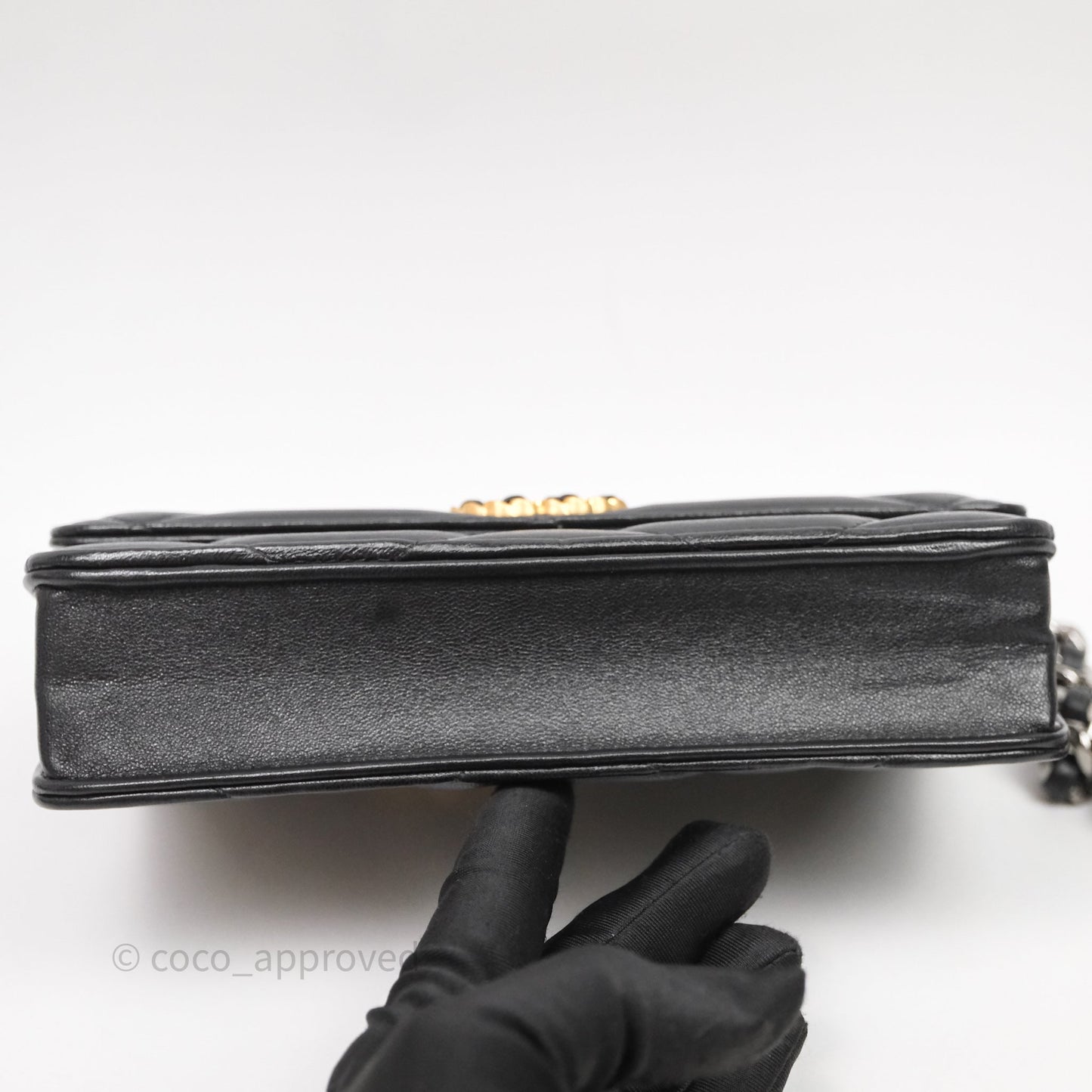 Chanel 19 Wallet on Chain WOC Black Mixed Hardware