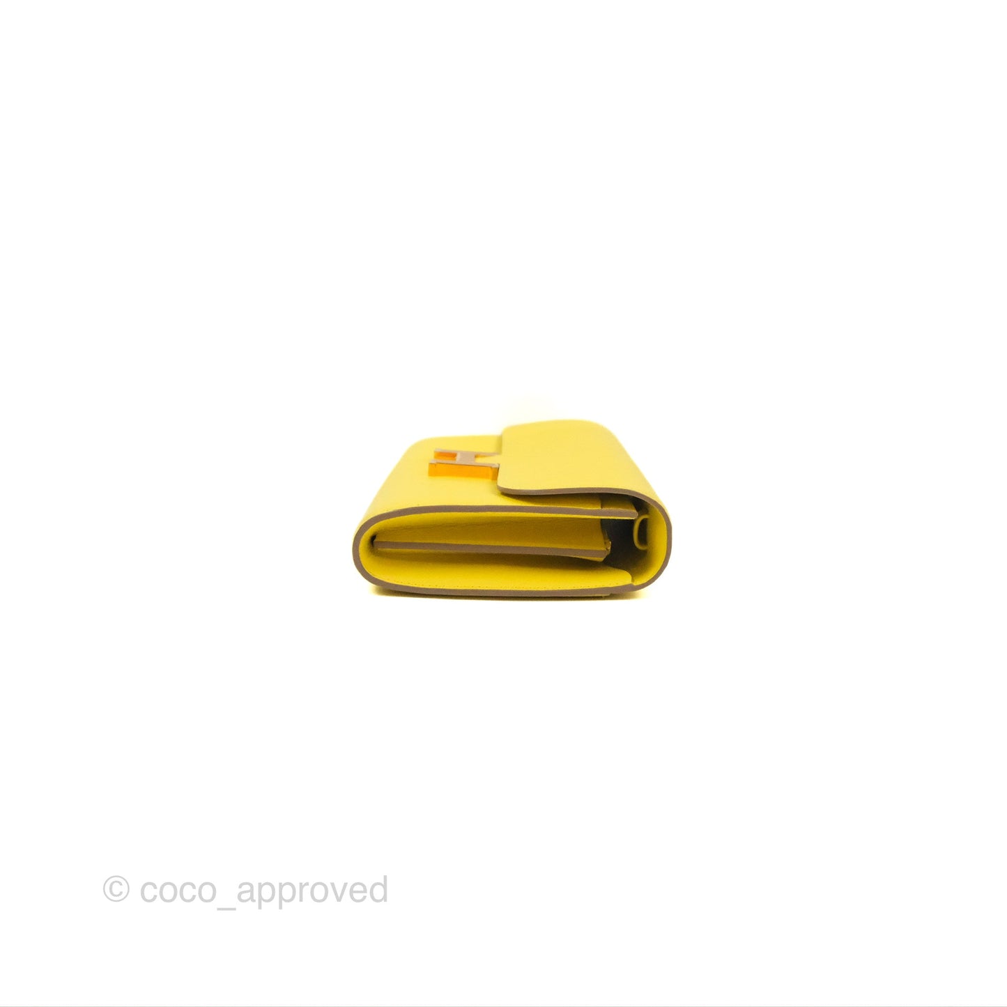 Hermès Constance To Go Wallet Lime Evercolour Rose Gold Hardware