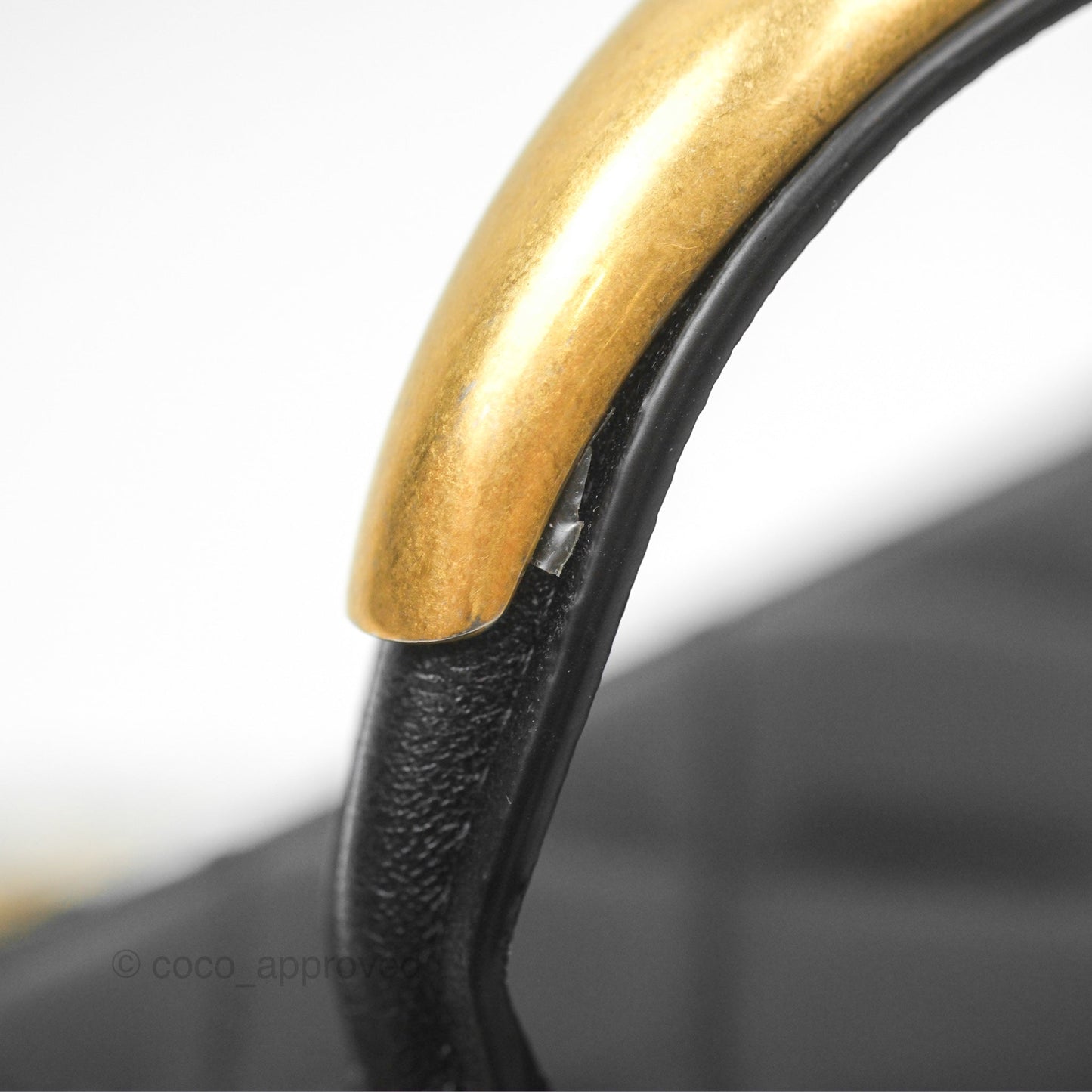 Chanel Vanity Rectangular Metal Top Handle Black Lambskin Aged Gold Hardware 22B