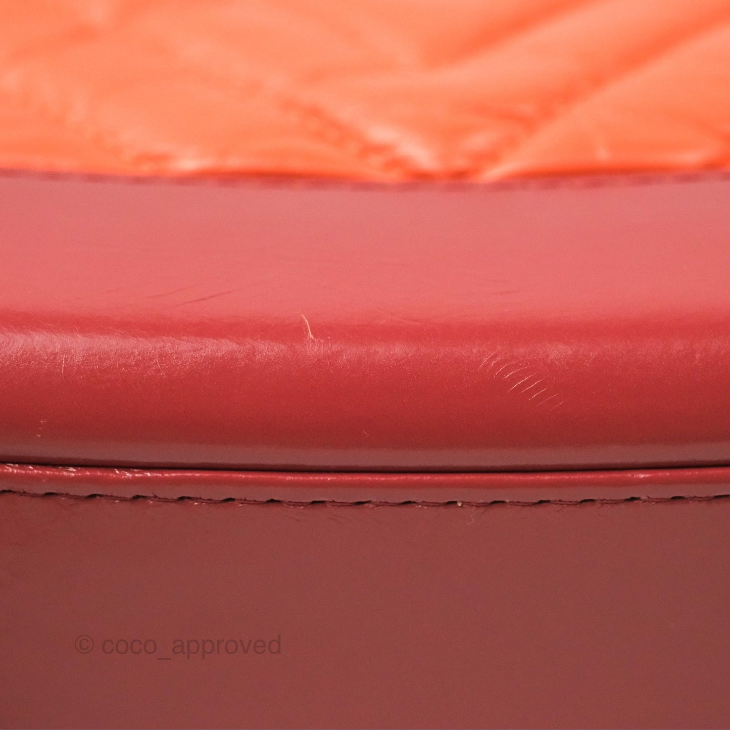 Chanel Small Gabrielle Hobo Chevron Orange Red Aged Calfskin