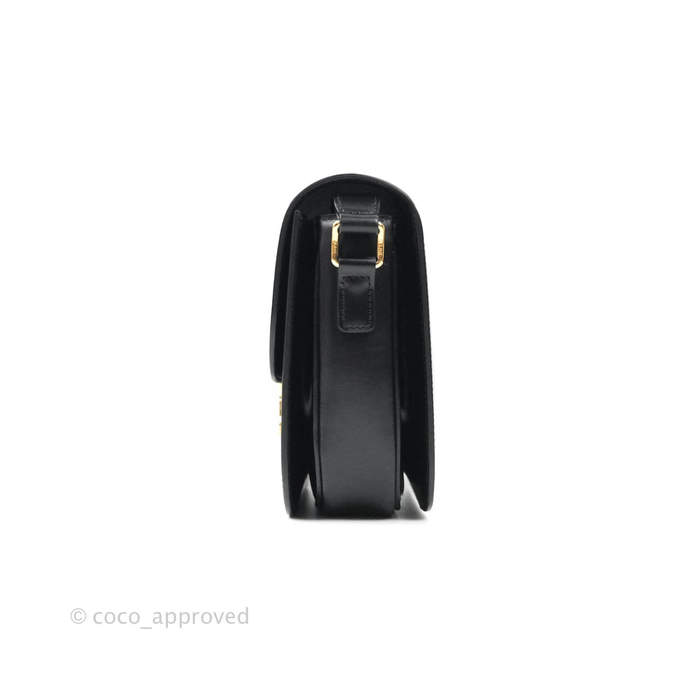 Celine Shiny Calfskin Medium Triomphe Black