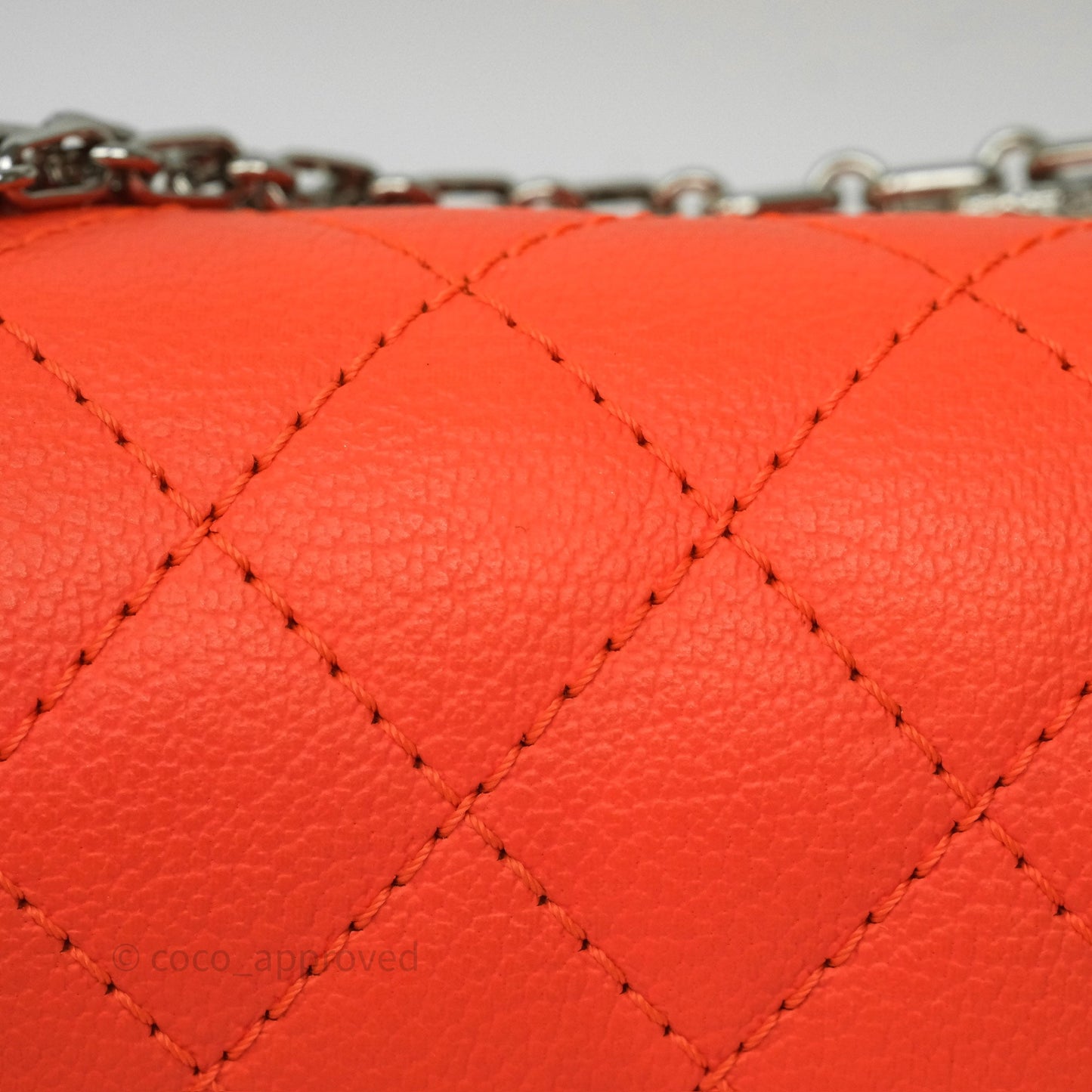 Chanel Mini Reissue 224 Tangerine Orange Goatskin Silver Hardware