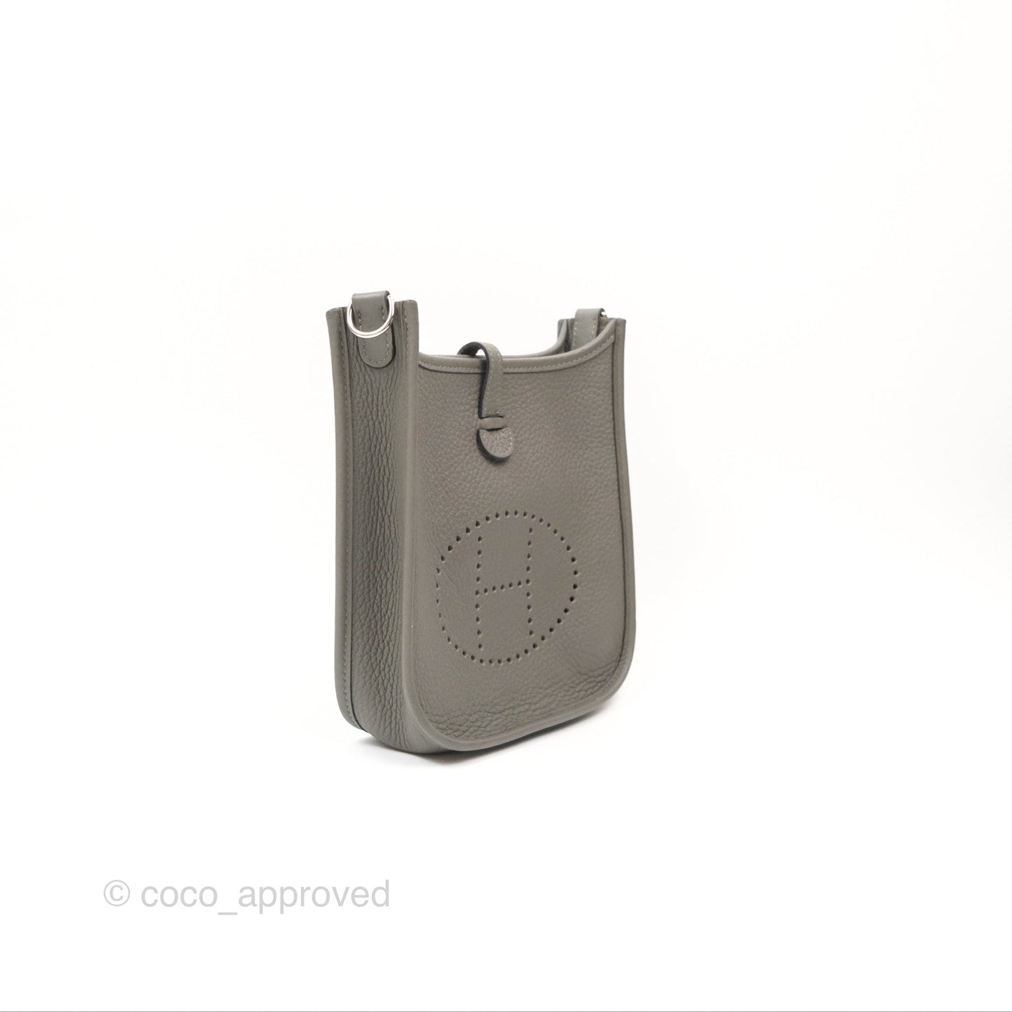 Hermès Mini Evelyne 16 Gris Meyer 0L Clemence Palladium Hardware