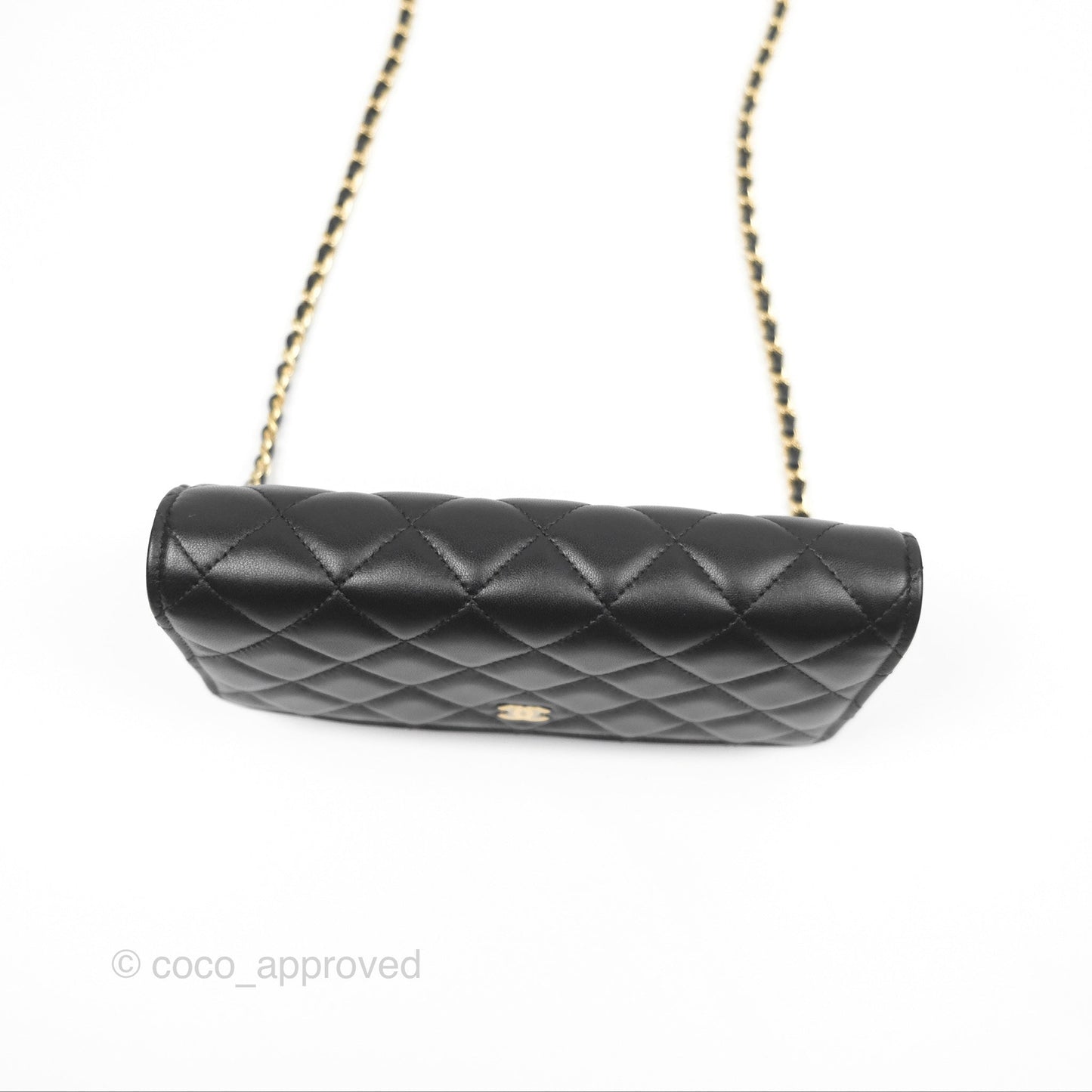 Chanel Quilted Classic Wallet on Chain WOC Black Lambskin Gold Hardware