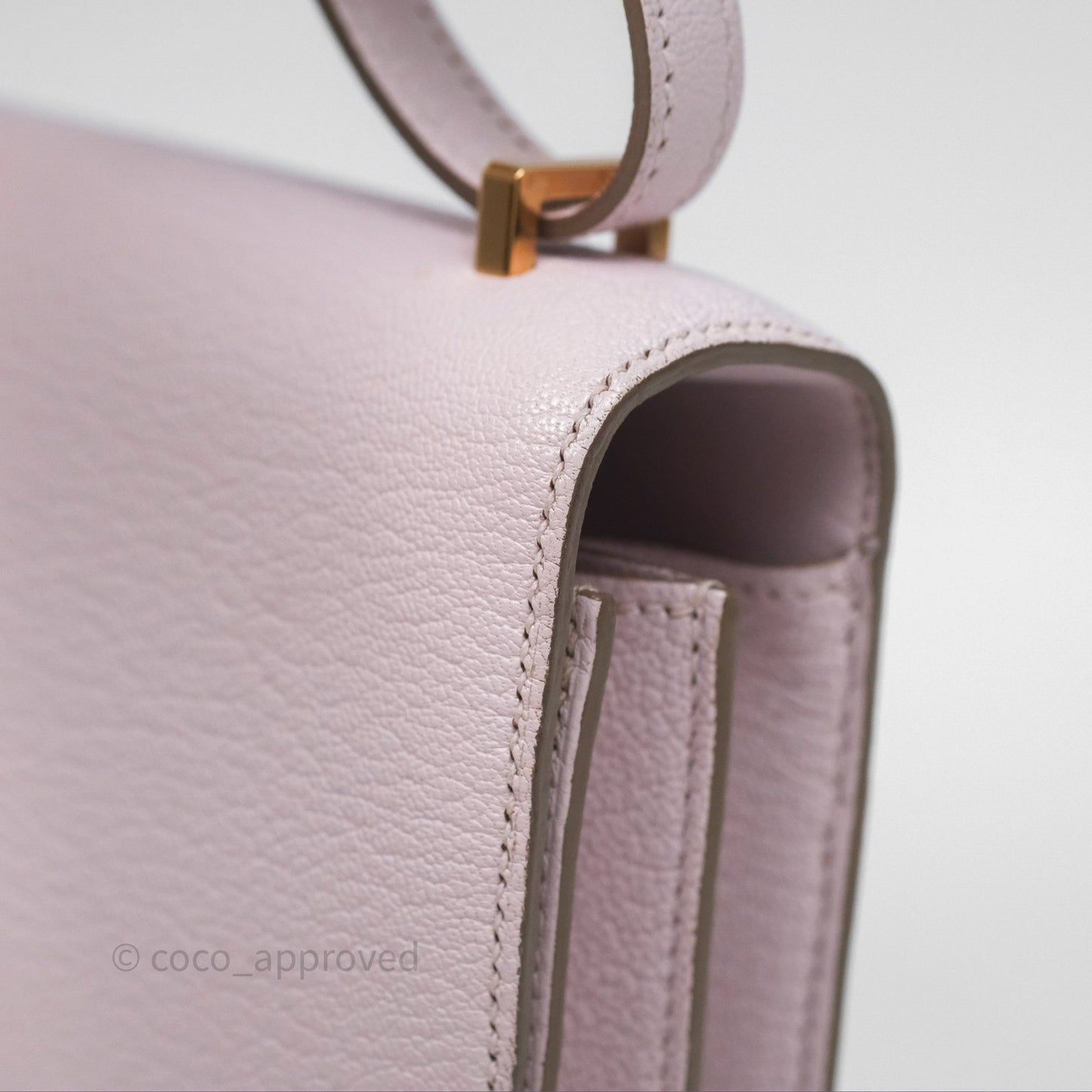Hermès Constance Mini 18cm Mauve Pale Chevre Mysore Rose Gold Hardware