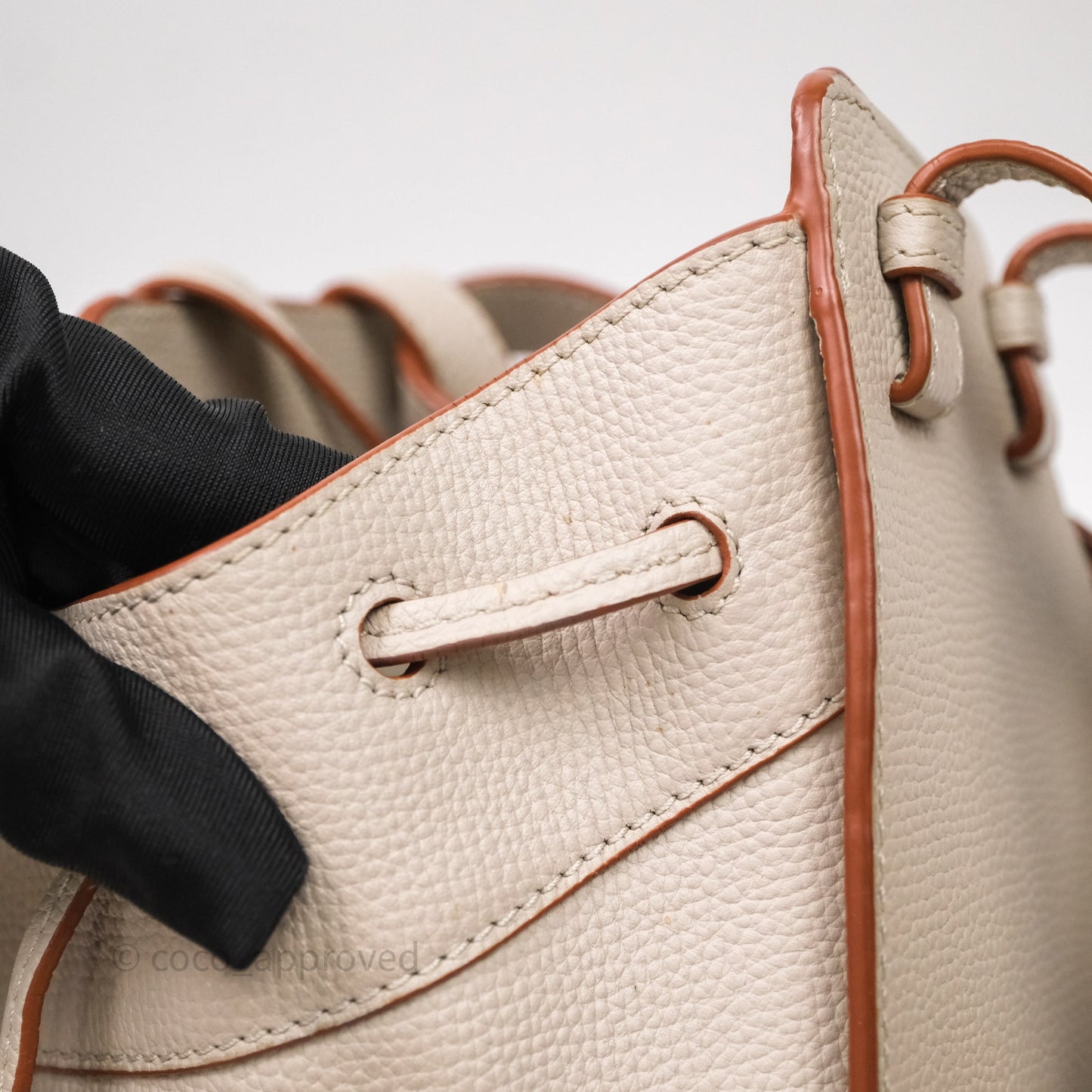 Loewe Mini Hammock Drawstring Light Ghost Calfskin
