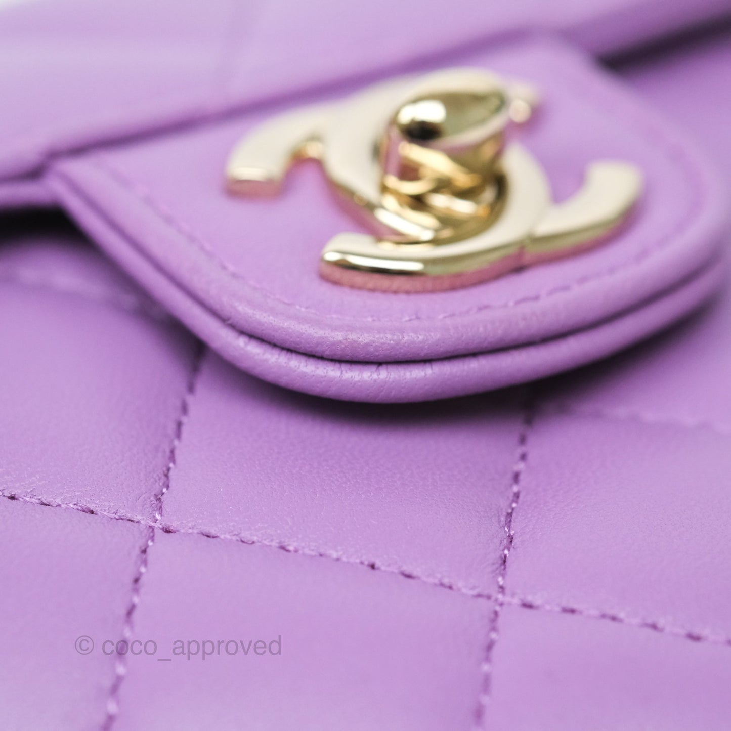 Chanel Small Heart Bag Purple Lambskin Gold Hardware 22S