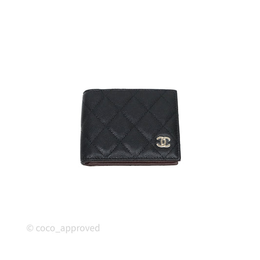 Chanel Quilted Classic Flap Card Holder Black Caviar Gold Hardware 23C