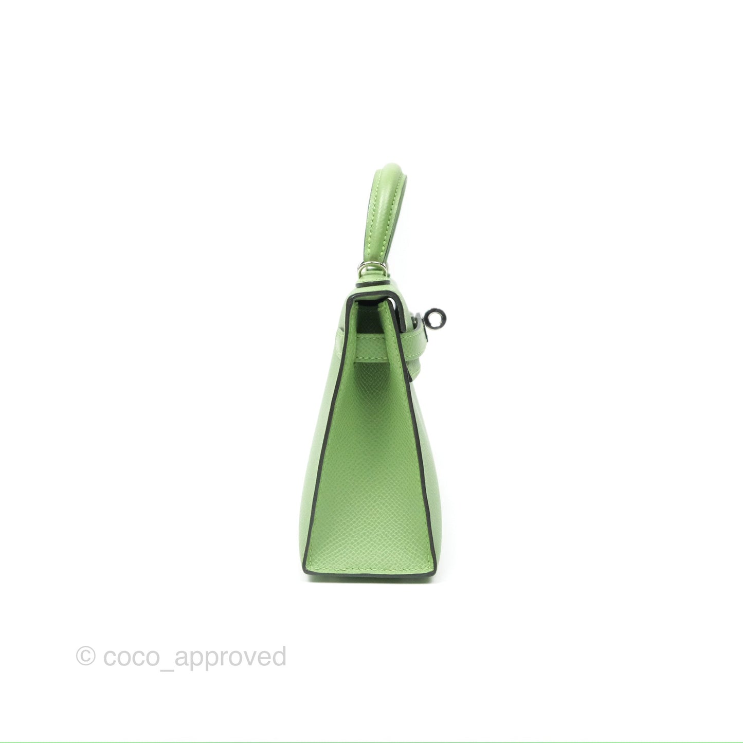 Hermès Mini Kelly II Vert Criquet Epsom Palladium Hardware