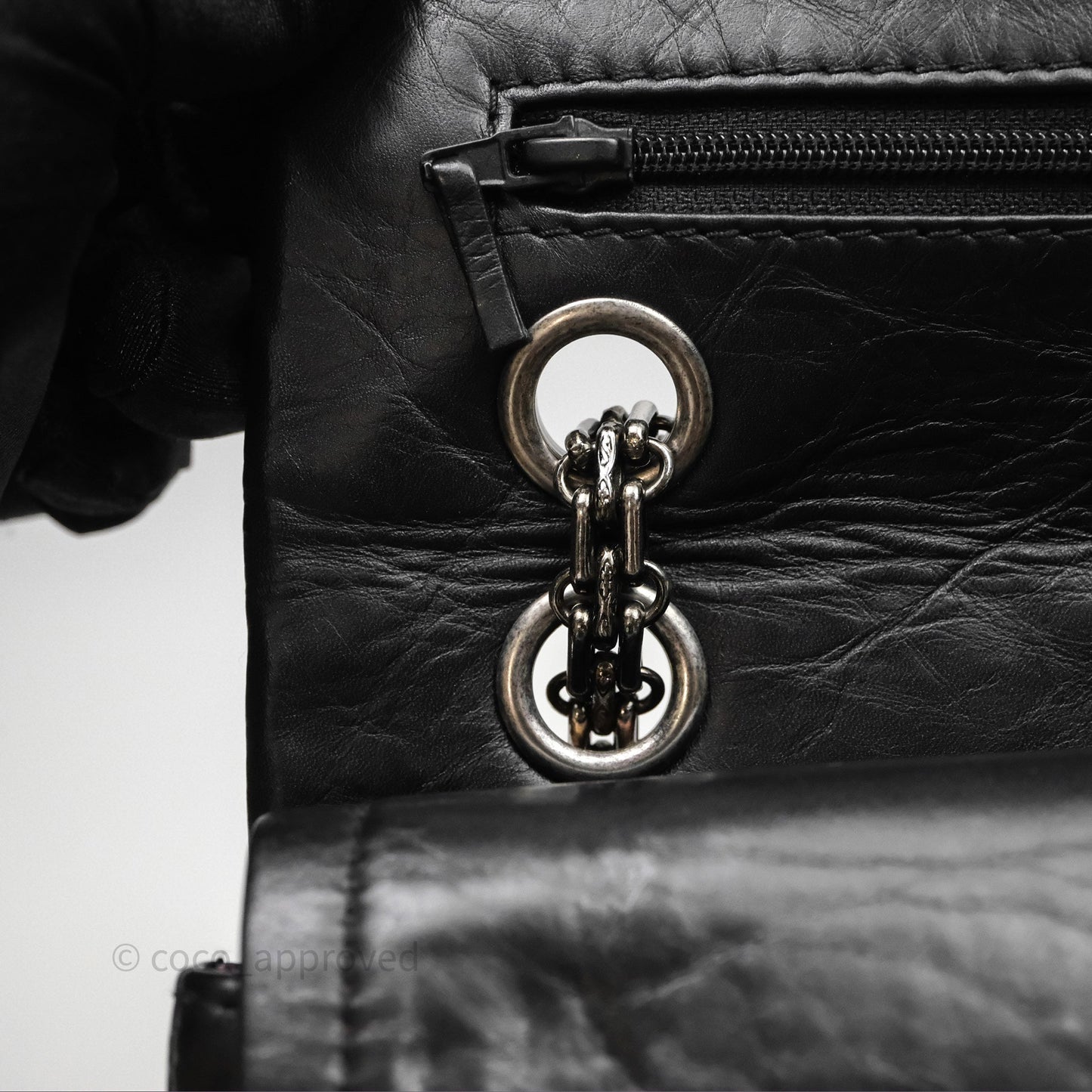 Chanel Reissue Quilted Aged Calfskin Black Ruthenium Hardware 226