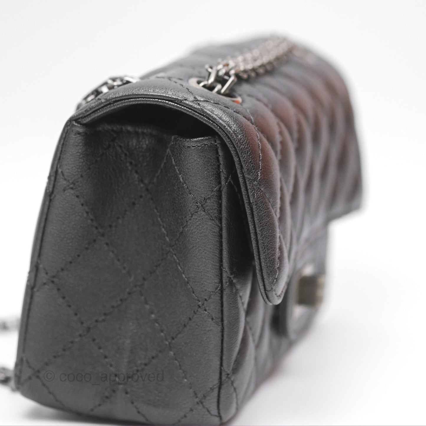 Chanel Mini Reissue 224 Dark Grey Grained Calfskin Ruthenium Hardware