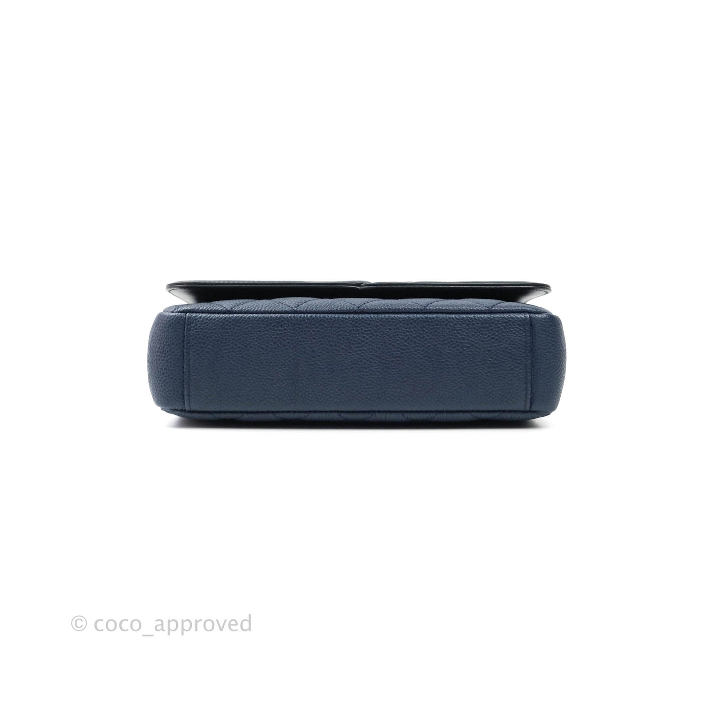 Chanel Quilted Small CC Filigree Flap Navy Caviar
