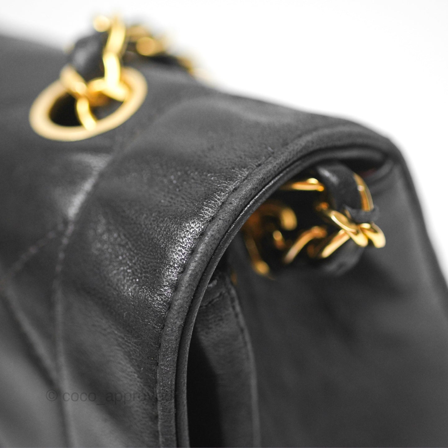 Chanel Vintage Medium Classic Diana Flap Bag Black Lambskin 24K Gold Hardware