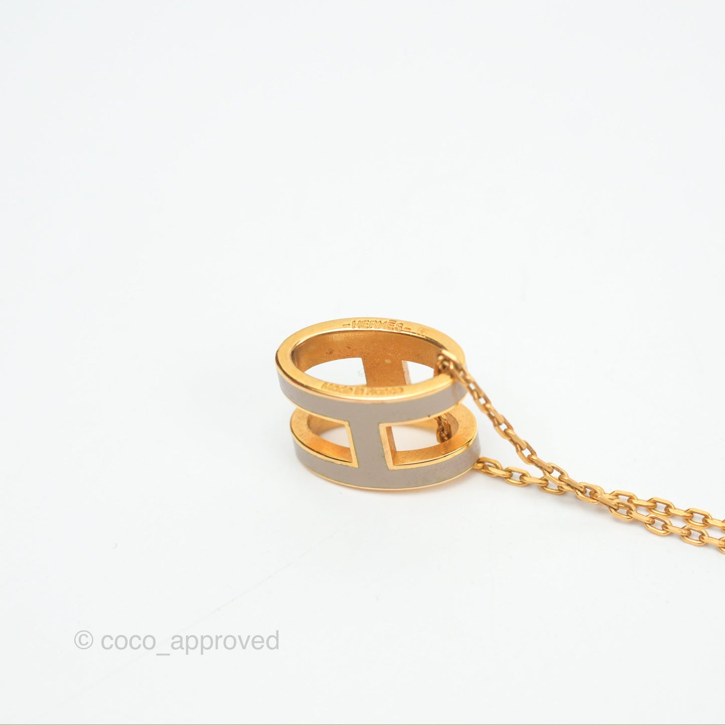 Hermès Pop H Marron Glace Pendant Necklace Gold Hardware