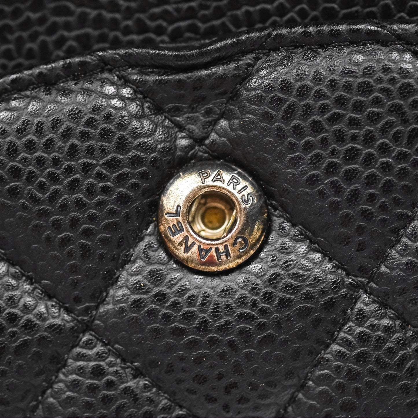 Chanel Classic M/L Medium Flap Quilted Black Caviar Silver Hardware