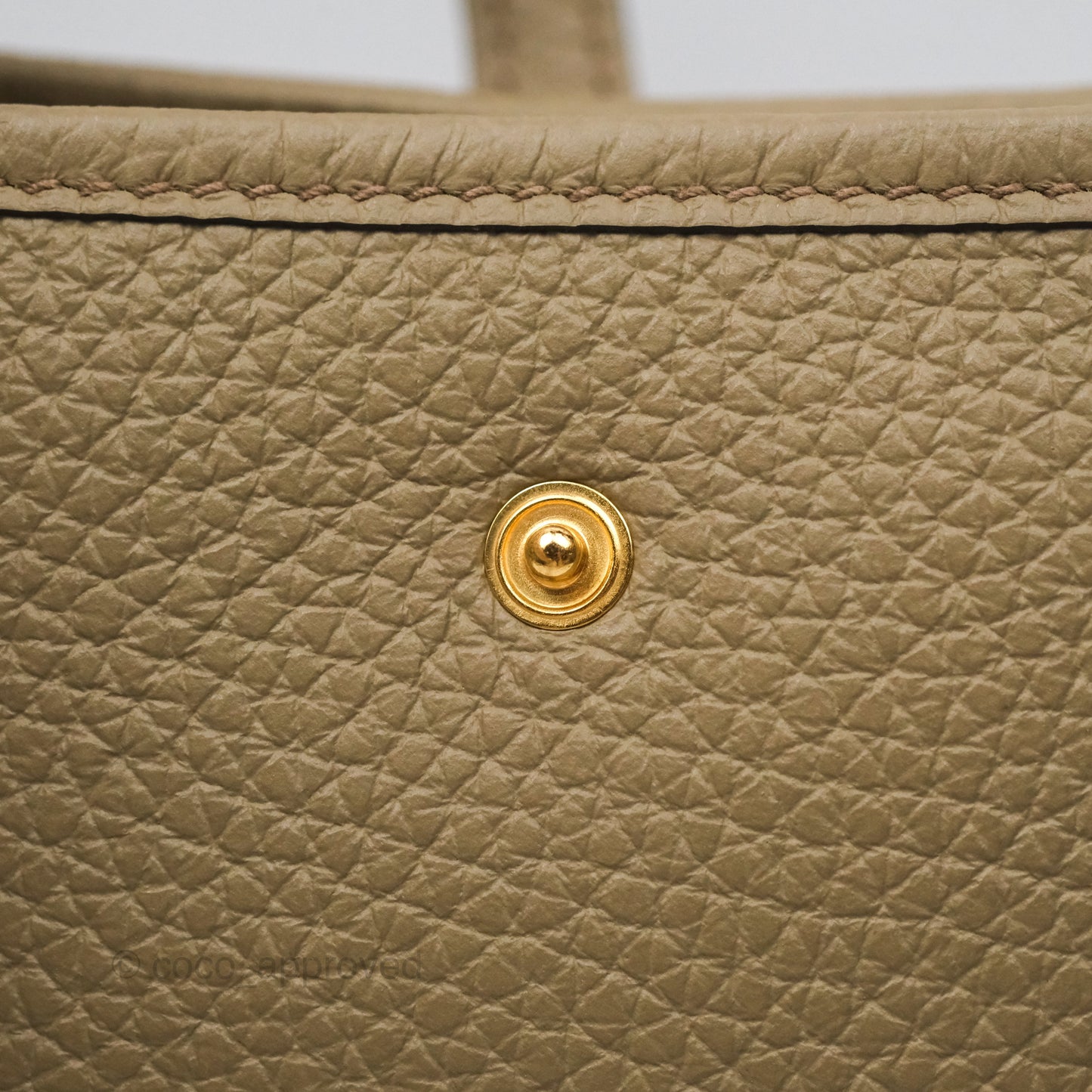 Hermès Mini Evelyne 16 Beige Marfa 8Q Clemence Gold Hardware