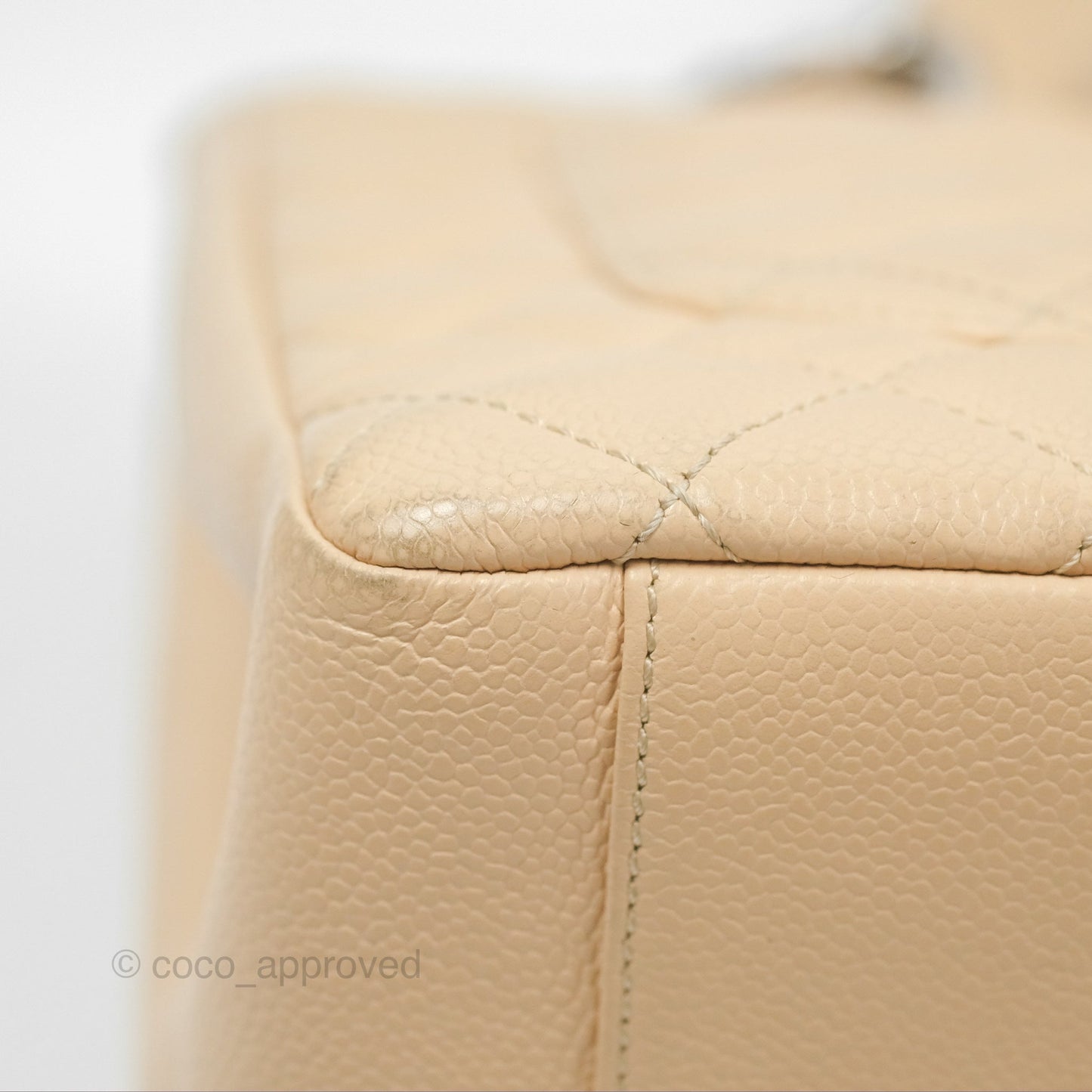 Chanel GST Beige Caviar Silver Hardware