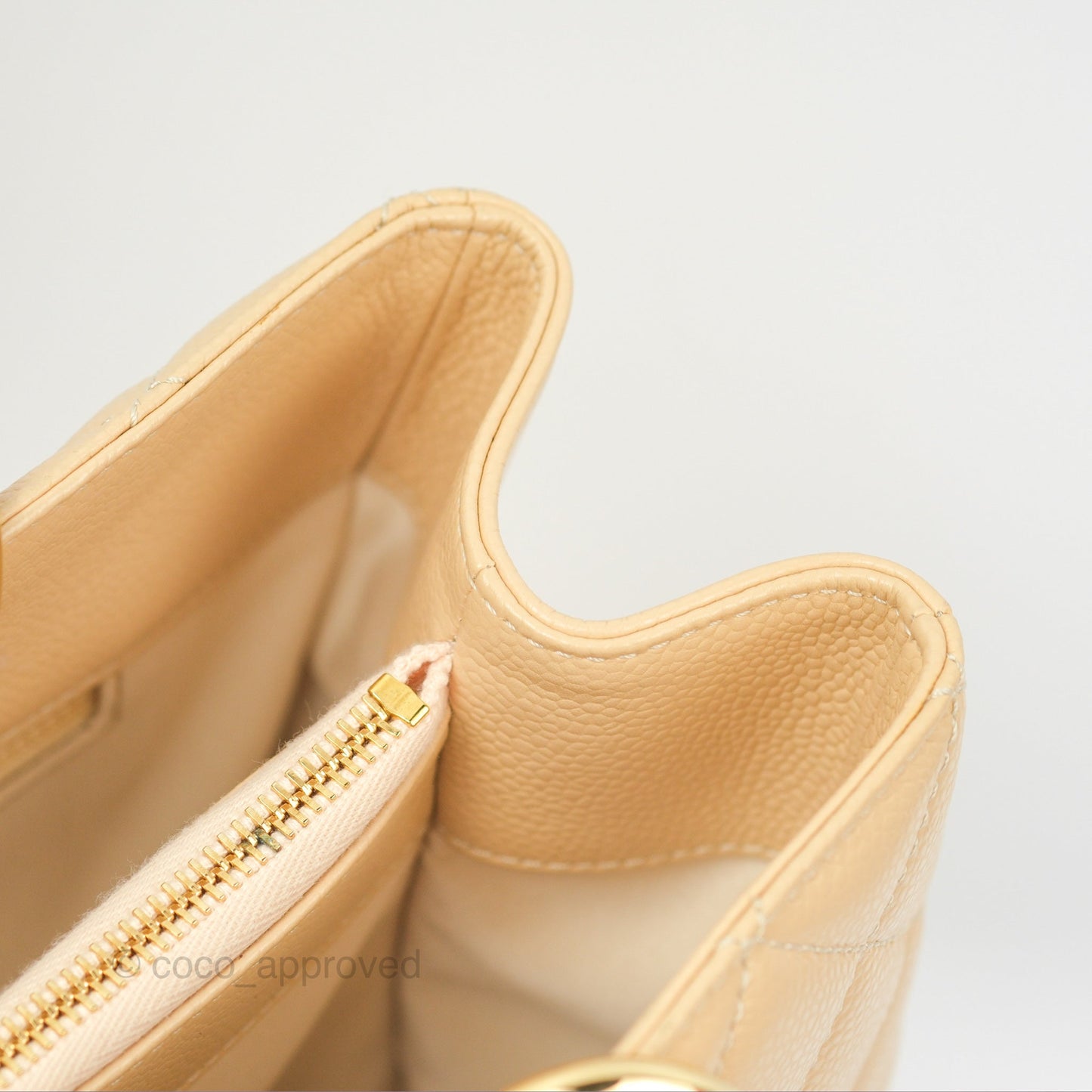 Chanel GST Beige Caviar Gold Hardware