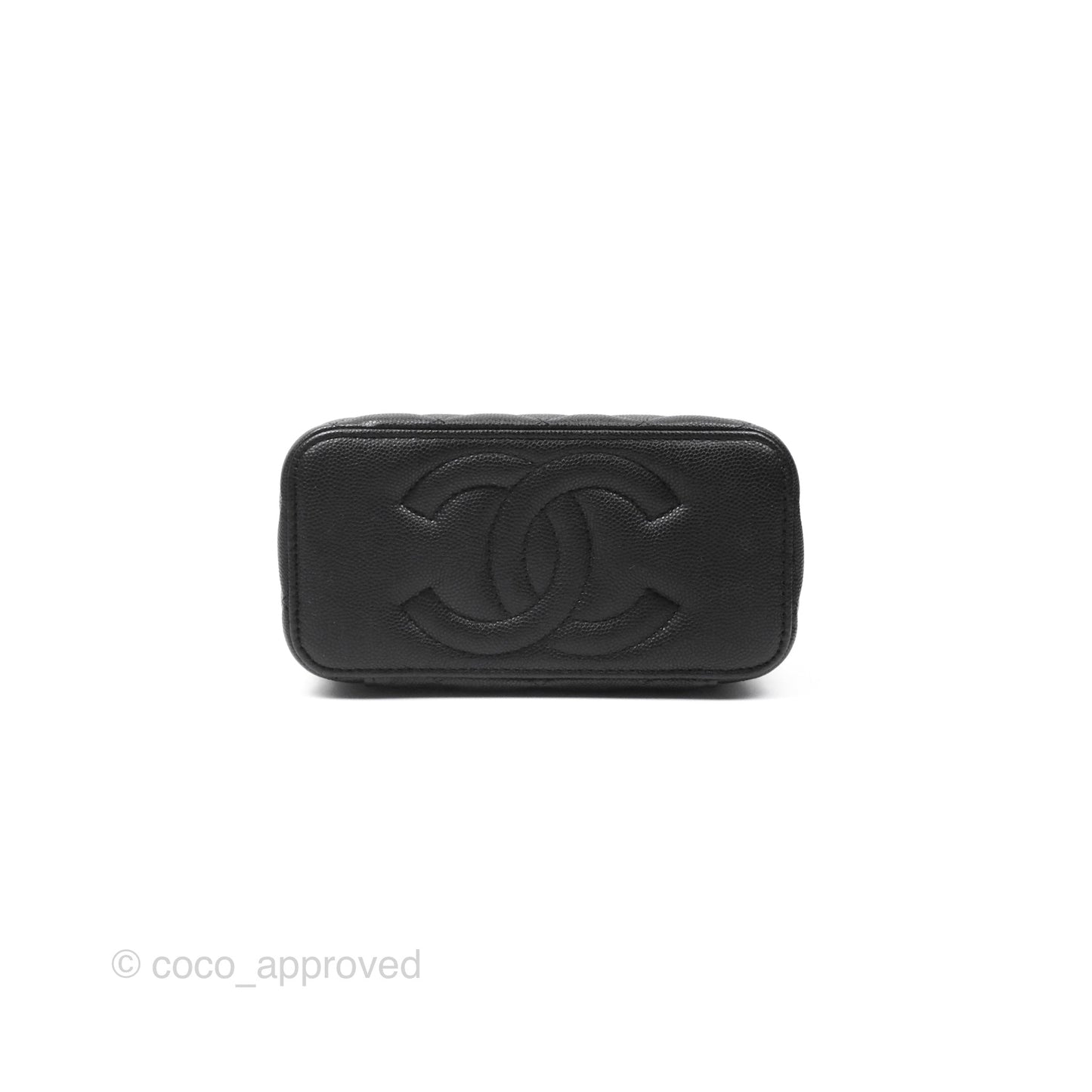 Chanel Vanity Rectangular With Chain Black Caviar Gold Hardware