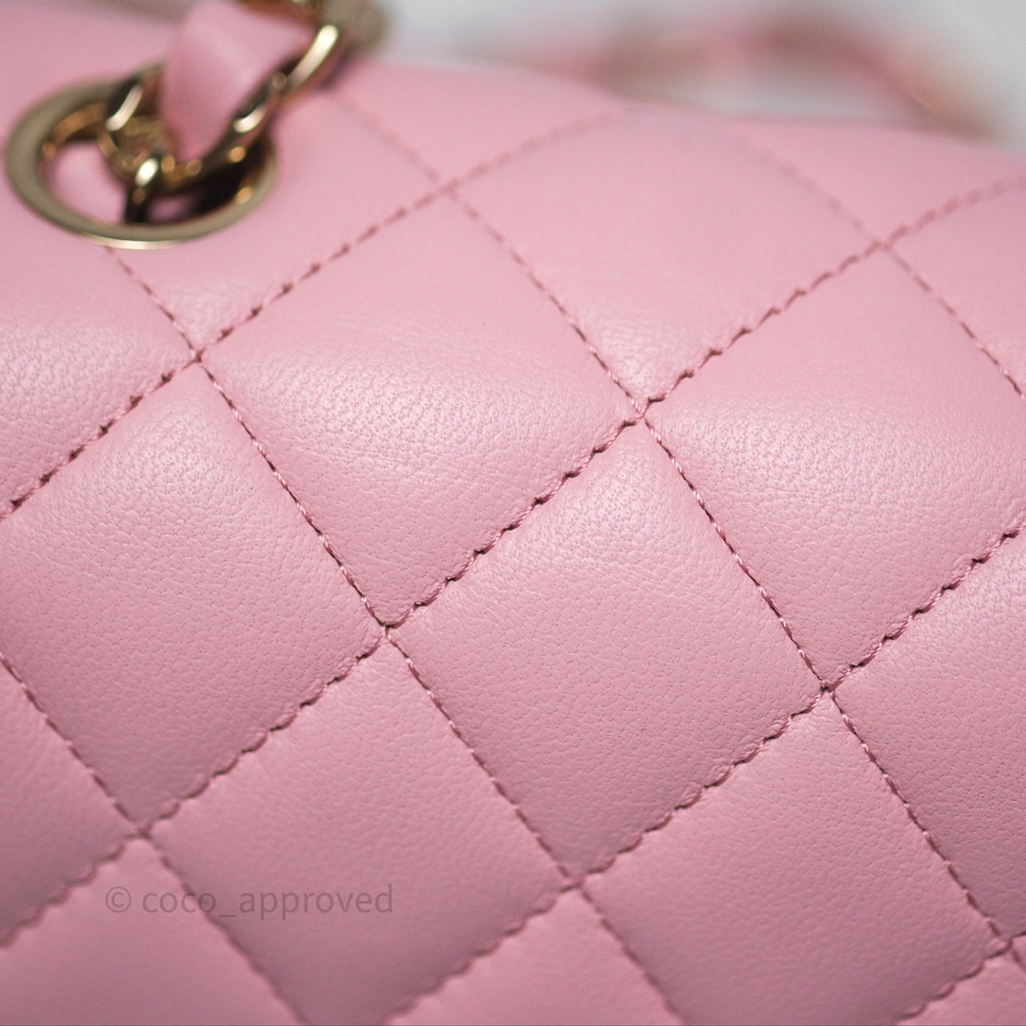 Chanel Quilted Mini Rectangular Flap Pink Lambskin Gold Hardware
