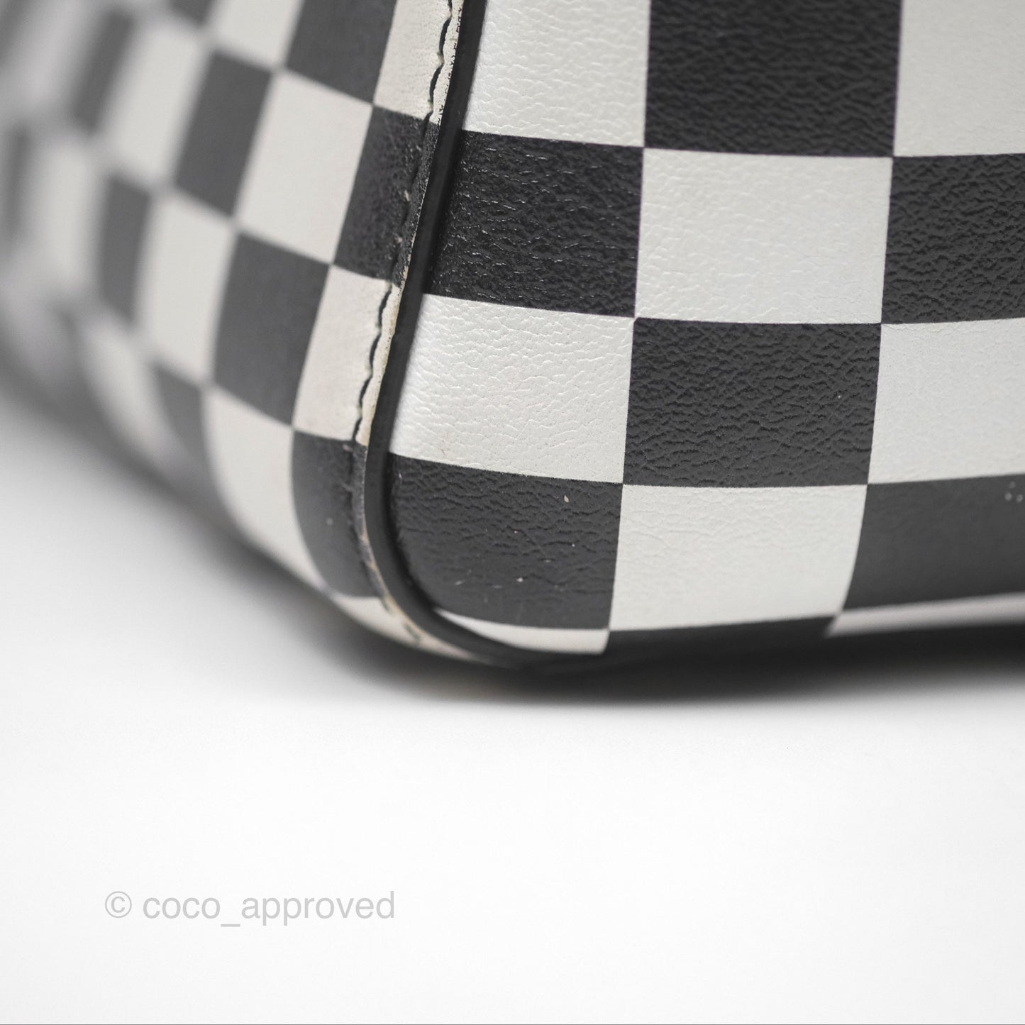 Christian Dior Medium Lady Dior Checkered Black/ White Calfskin
