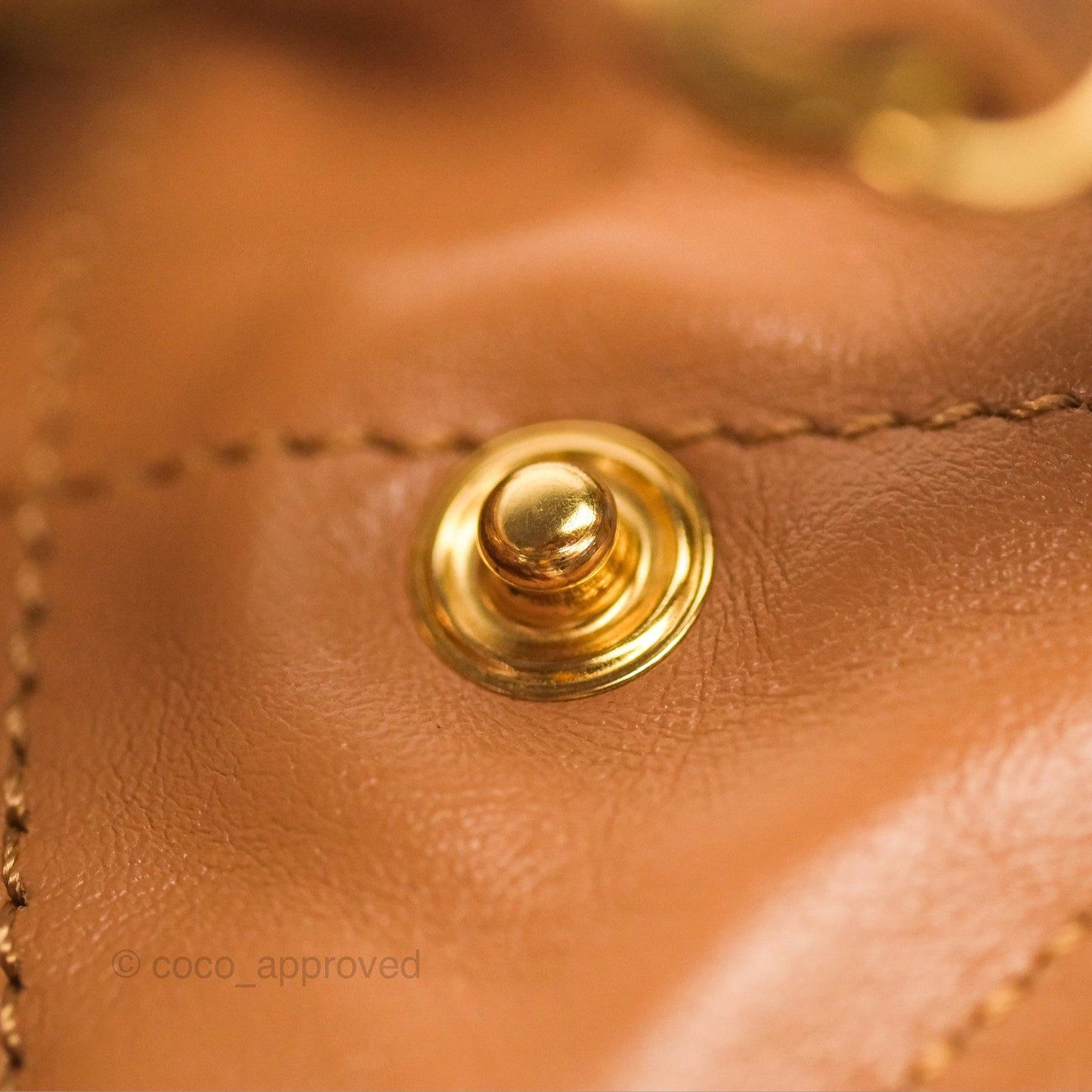 Chanel 22 Small Caramel Beige Shiny Calfskin Aged Gold Hardware