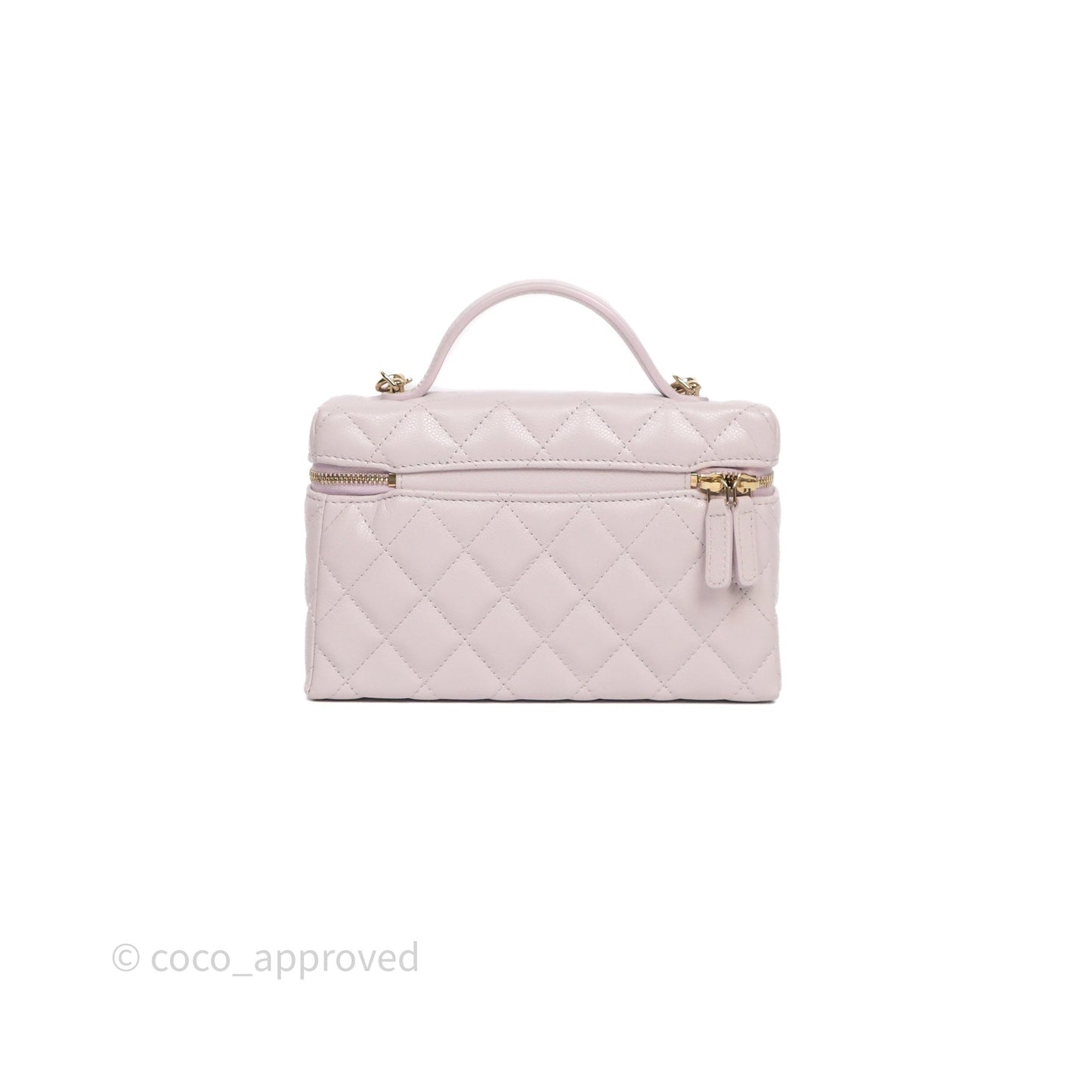 Chanel Top Handle Long Vanity with Chain Lilac Caviar Gold Hardware