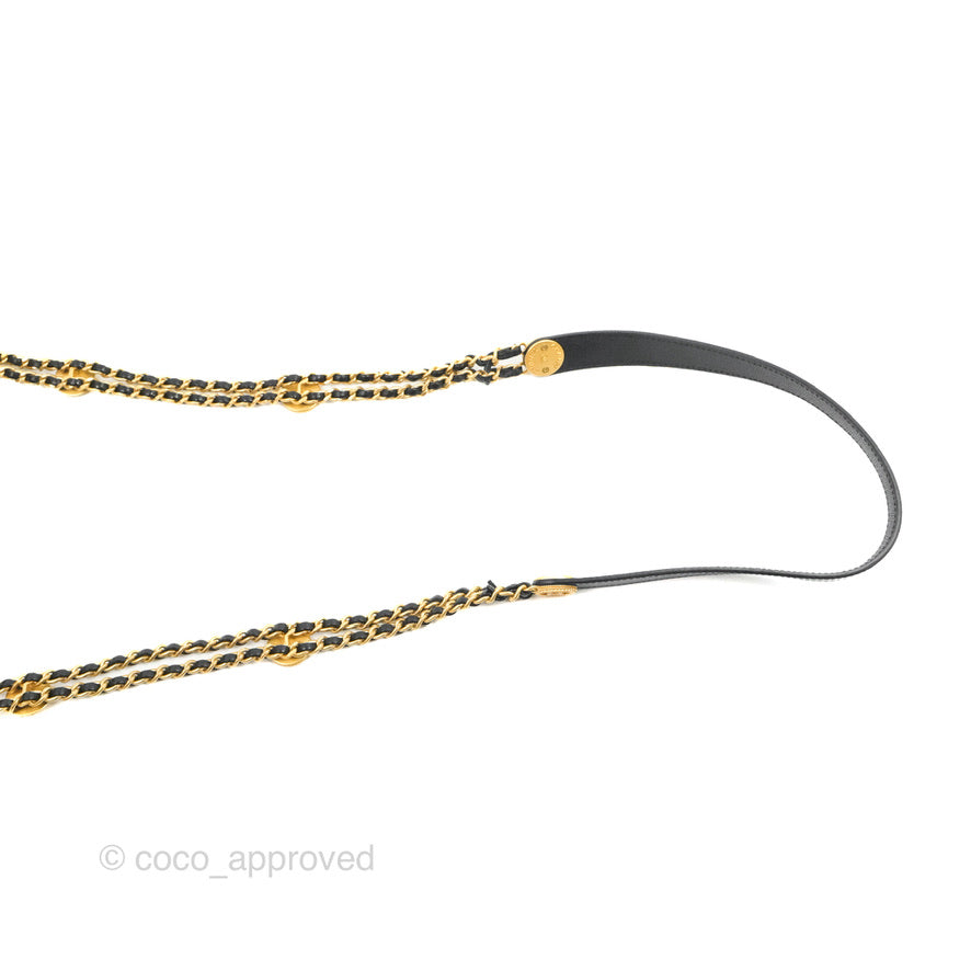 Chanel Small Flap with Coin Charm Black Caviar Aged Gold Hardware 22A