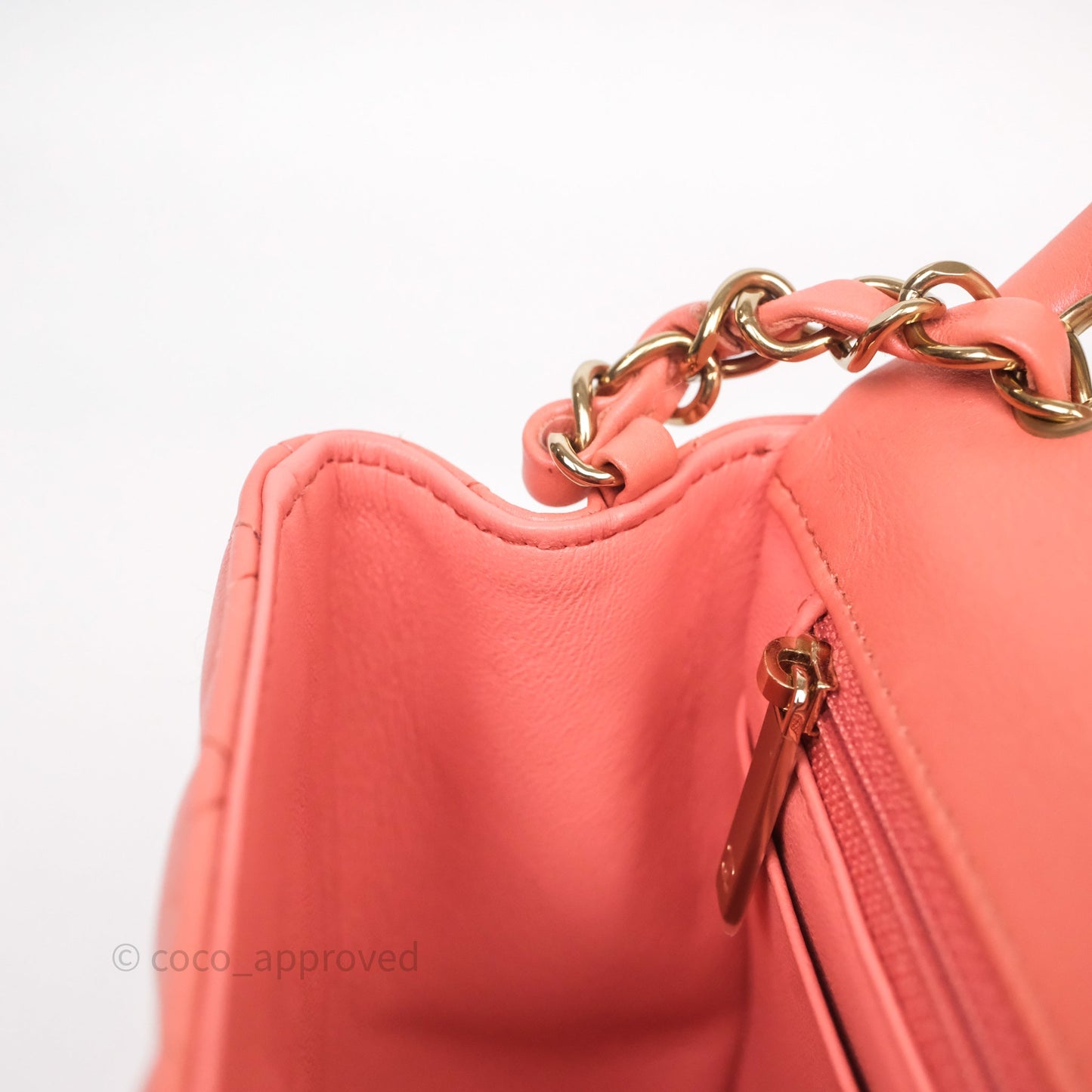 Chanel Mini Square Flap Quilted Pink Lambskin Gold Hardware