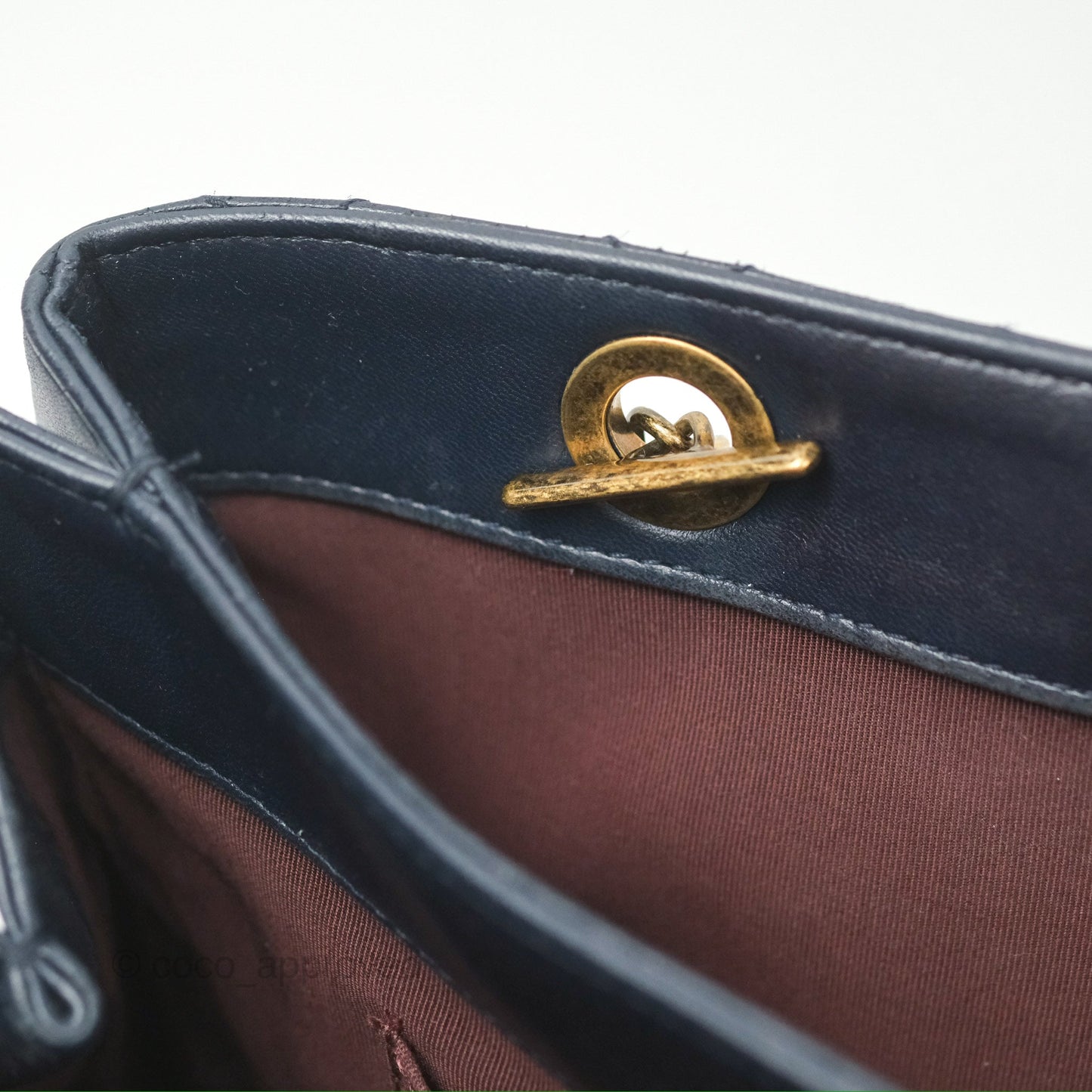 Chanel Medium Around The Corner Shopping Tote Navy Lambskin