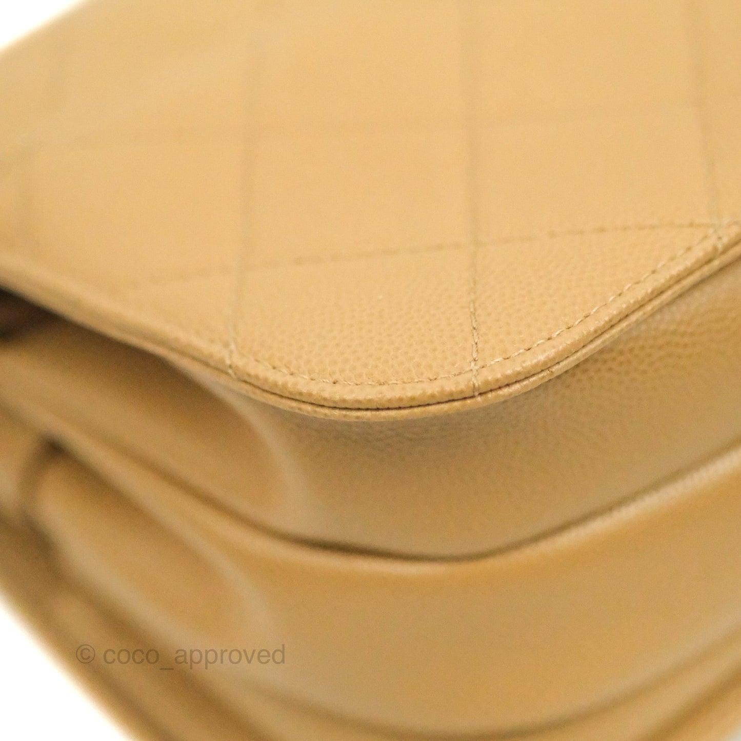 Chanel Mini Messenger Bag Beige Caviar Gold Hardware 21K