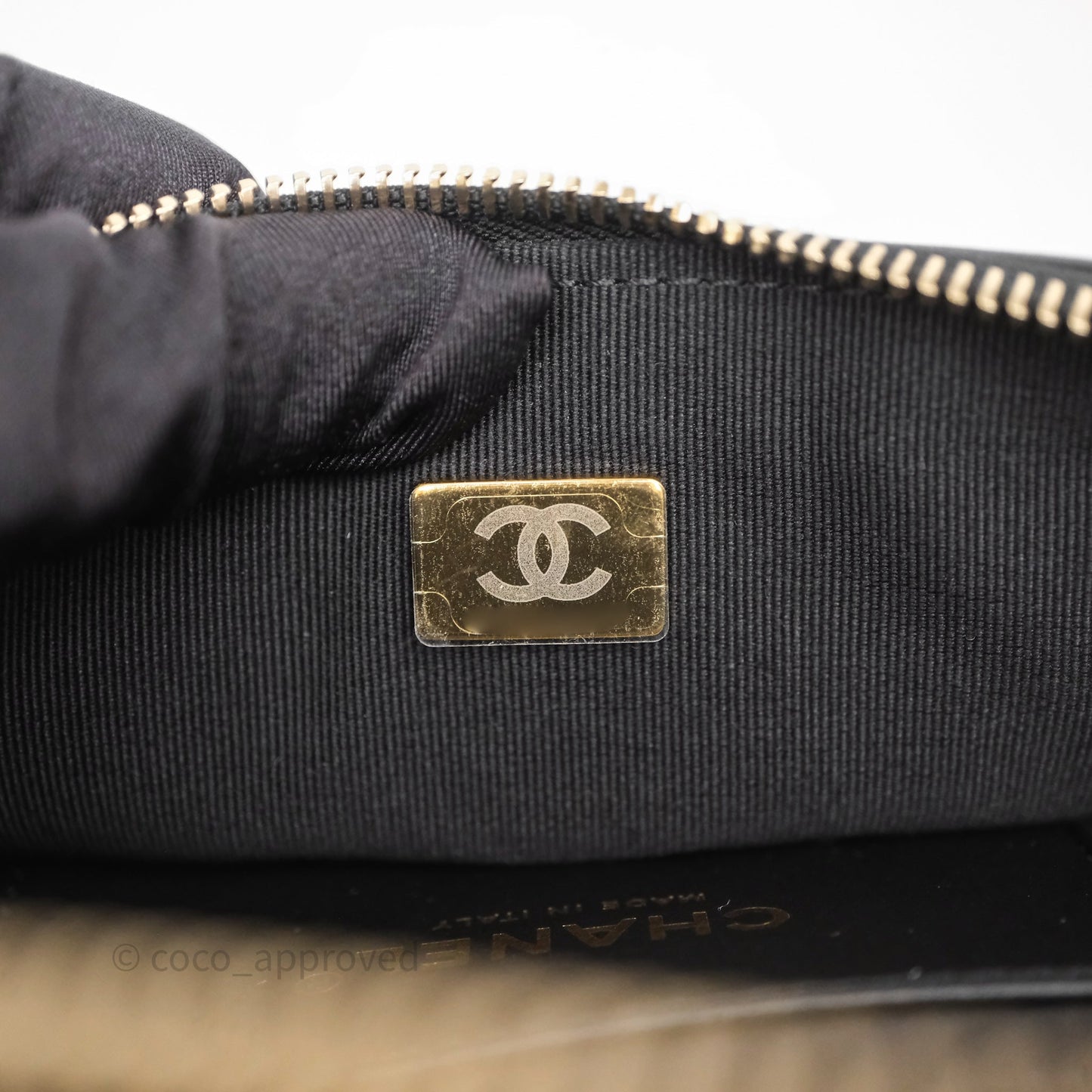 Chanel Quilted Waist Bag Lambskin Black Aged Gold Hardware