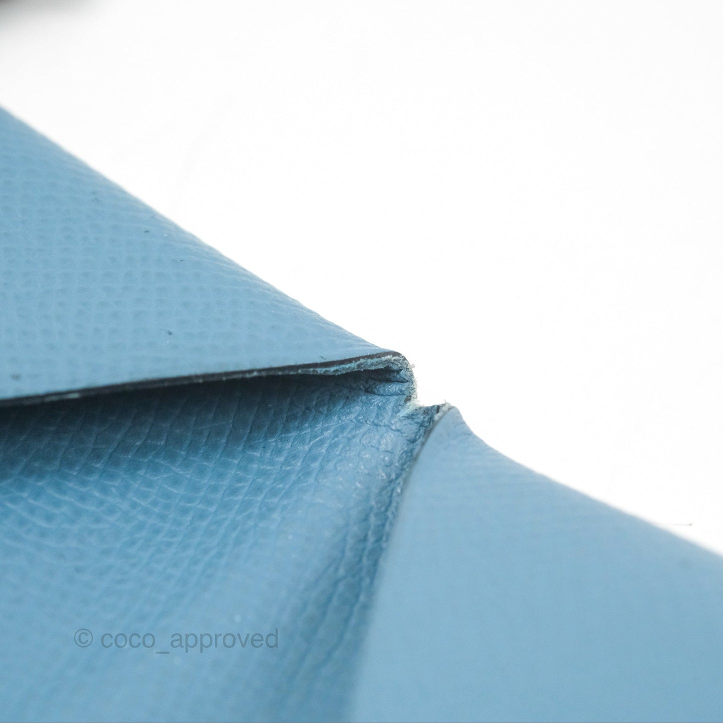 Hermès Calvi Card Holder Blue Epsom