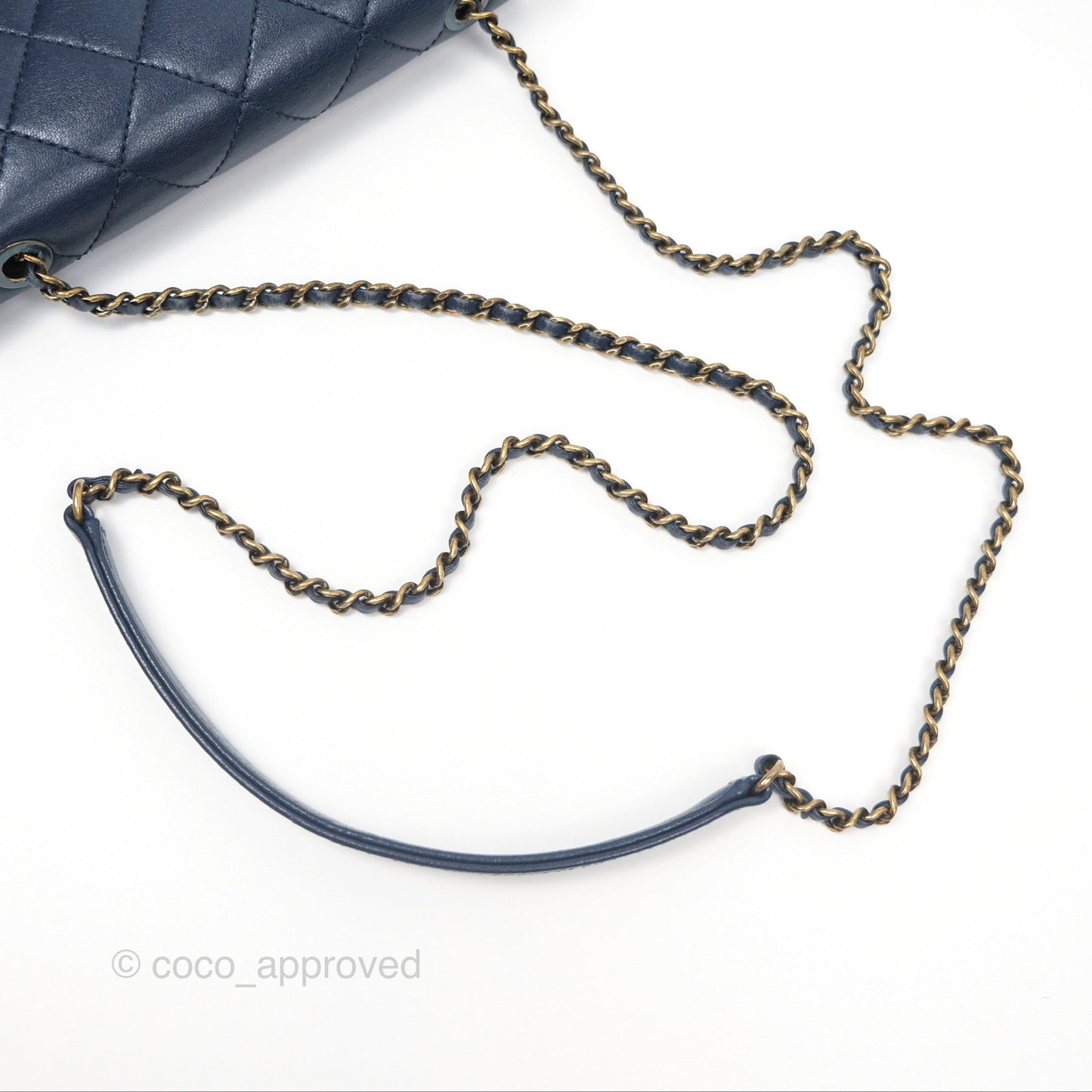 Chanel Beauty Lock Flap Bag Navy Sheepskin Aged Gold Hardware