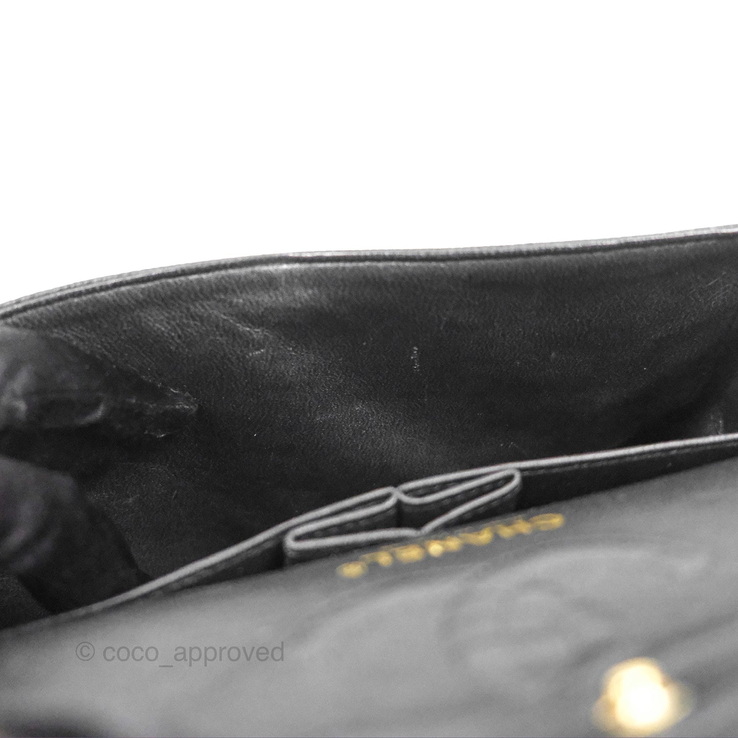 Chanel Small Quilted Classic Flap Black Caviar 24K Gold Hardware