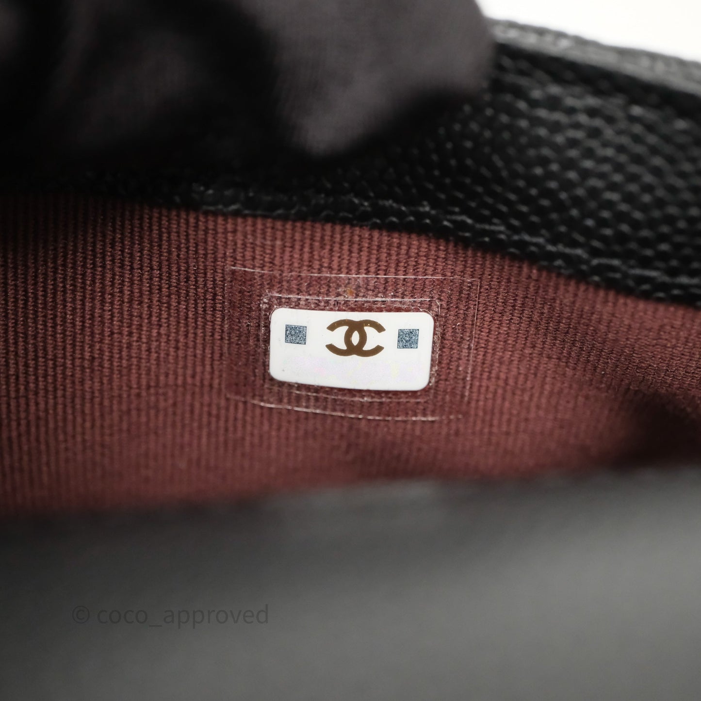 Chanel Classic Flap Phone Holder With Chain Black Caviar Gold Hardware