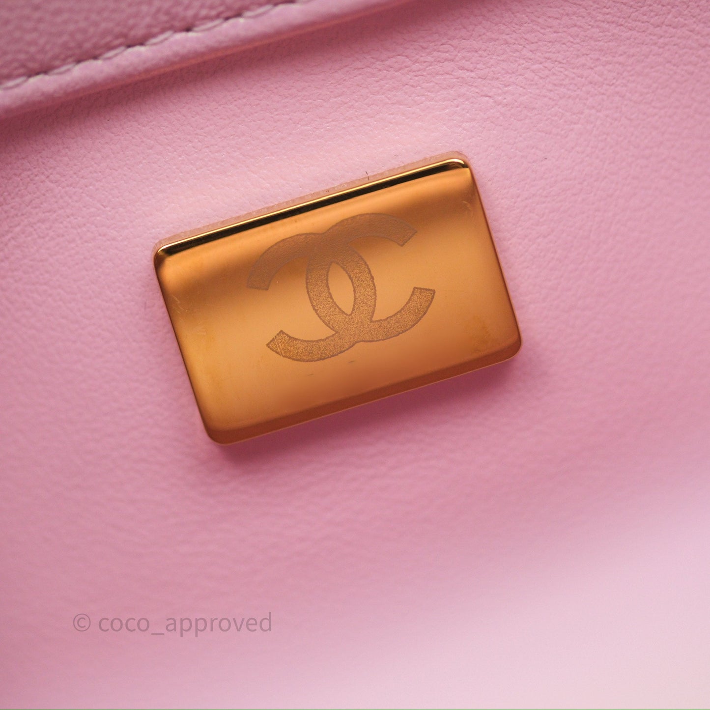 Chanel Mini Flap Bag With Pearl Adjustable Chain Iridescent Pink Lambskin Aged Gold Hardware