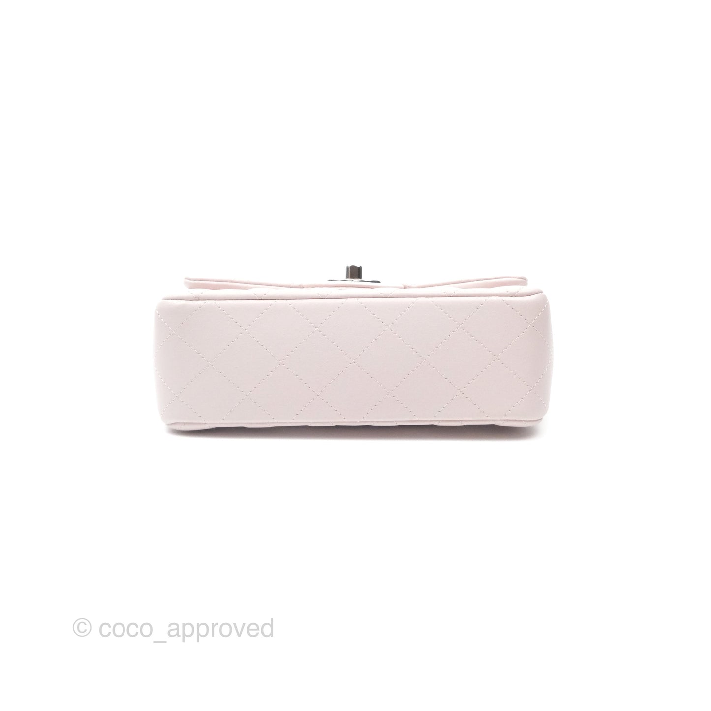 Chanel Quilted Mini Rectangular Pale Lilac Lambskin Silver Hardware