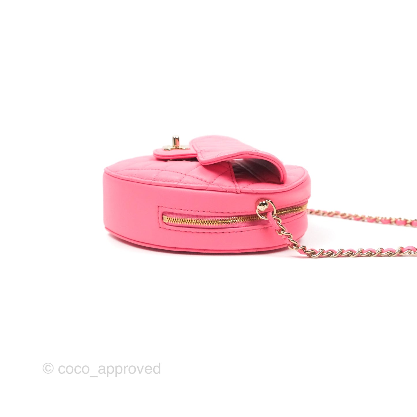 Chanel Large Heart Bag Pink Lambskin Gold Hardware 22S