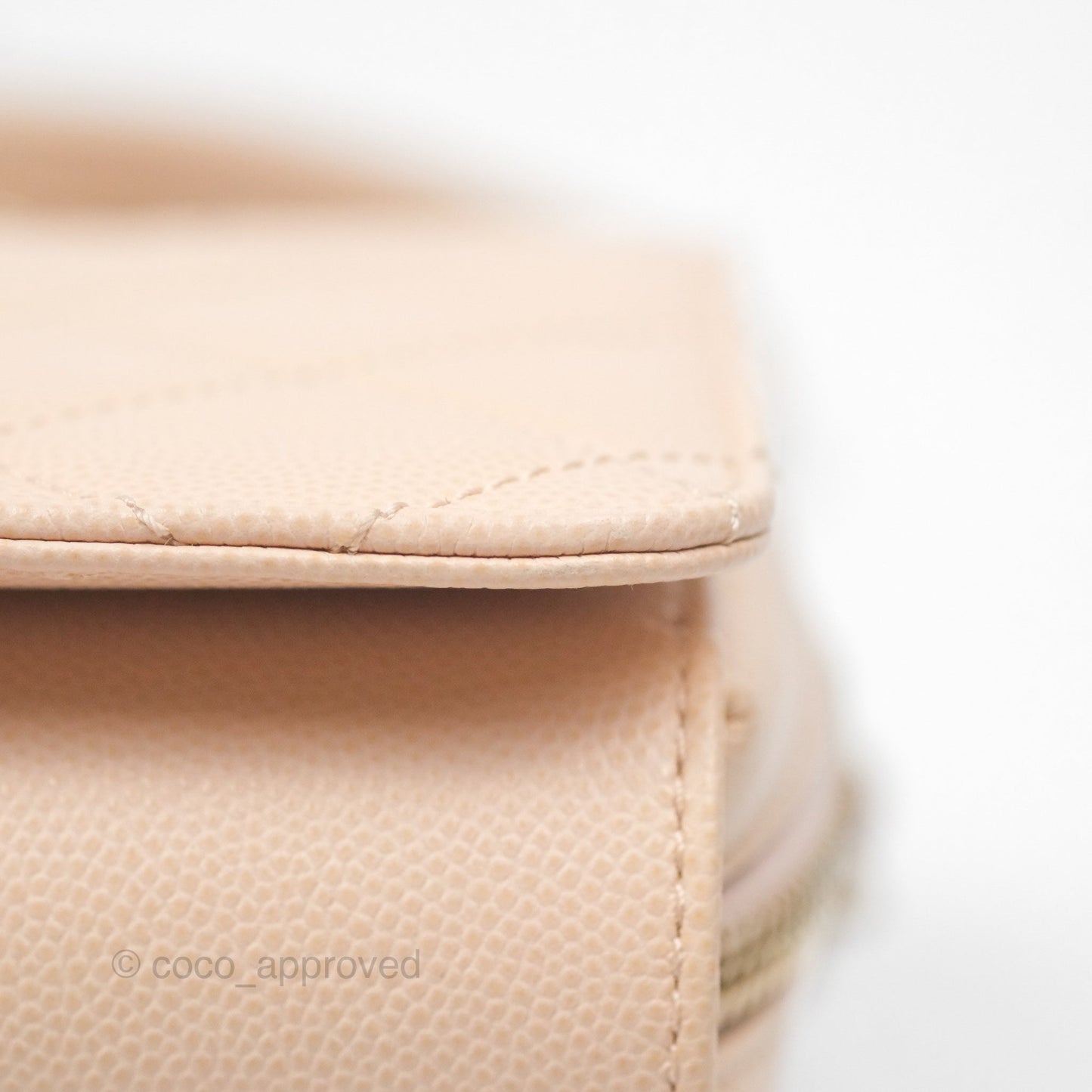Chanel Quilted Small Like The Wallet Flap Light Beige Pink Caviar Light Gold Hardware 22C