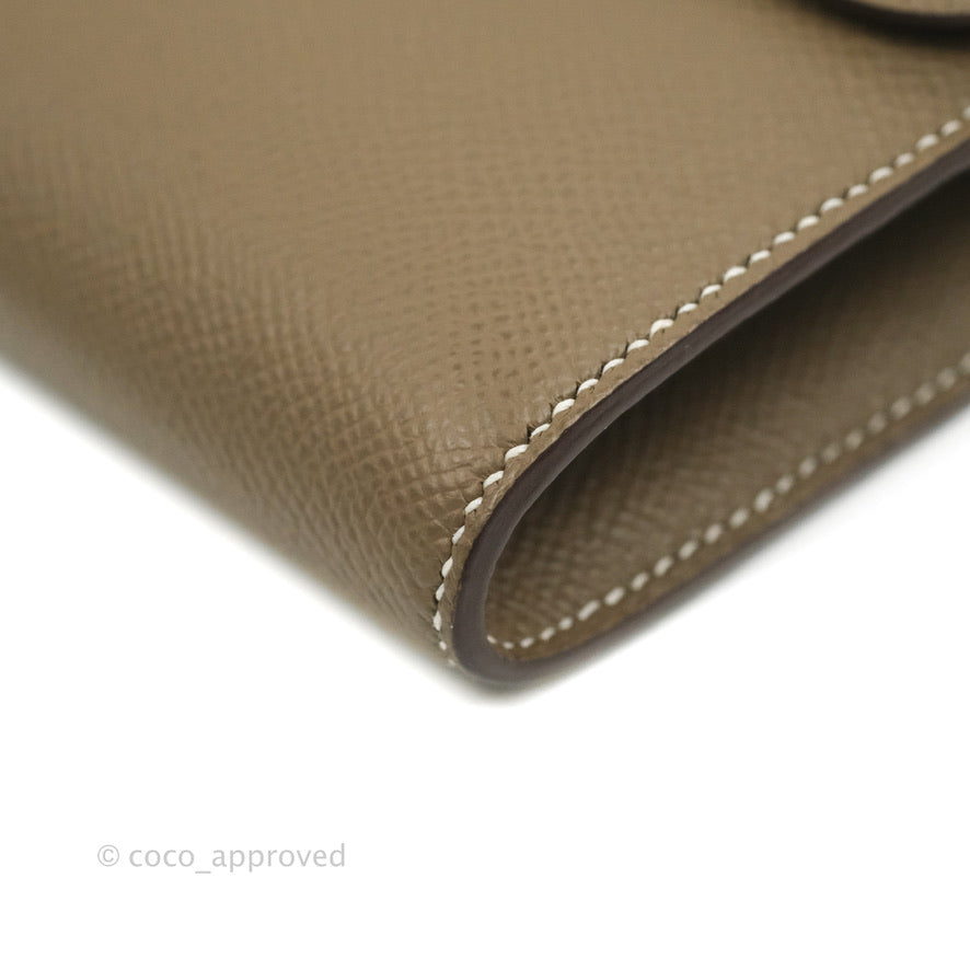 Hermès Constance Long To Go Wallet Etoupe Epsom Gold Hardware