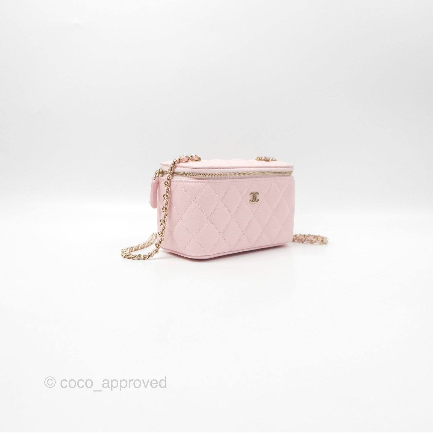 Chanel Classic Vanity With Chain Pink Caviar Gold Hardware