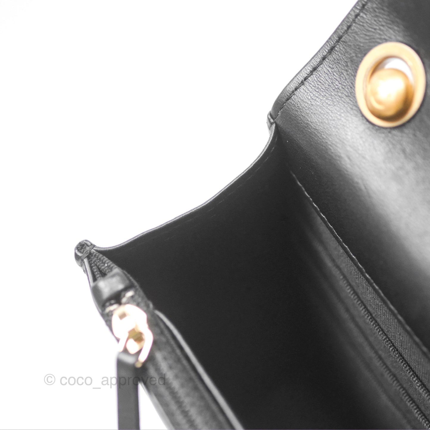 Chanel All Slide Wallet on Chain WOC Adjustable Chain Quilted Black Lambskin 22K