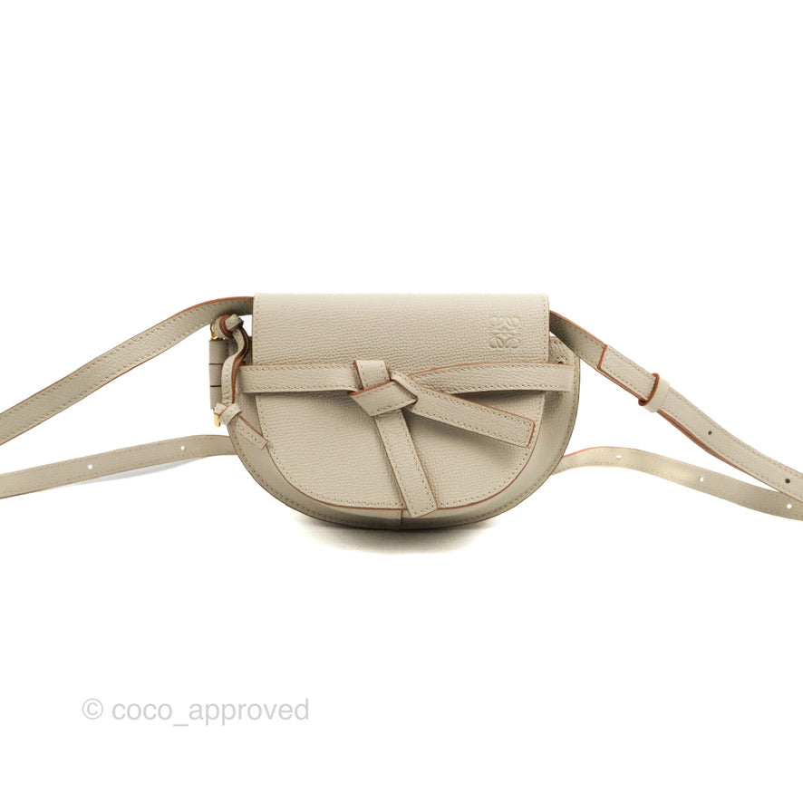 Loewe Mini Dual Gate Bag Light Ghost Pebbled Grain Calfskin