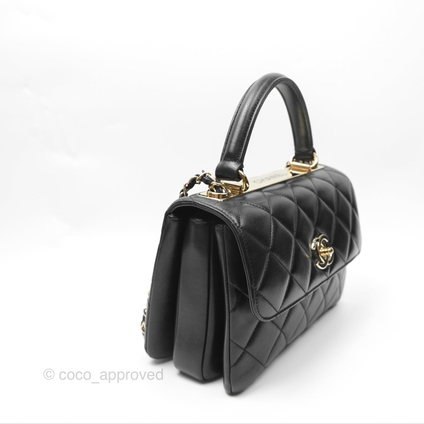 Chanel Small Trendy CC Black Lambskin Gold Hardware