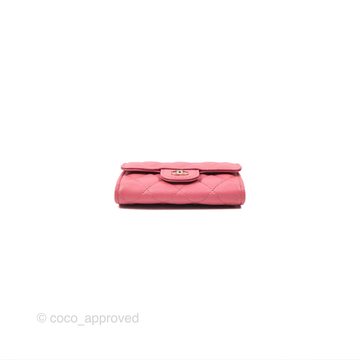 Chanel Quilted Flap Card Holder Pink Caviar Gold Hardware