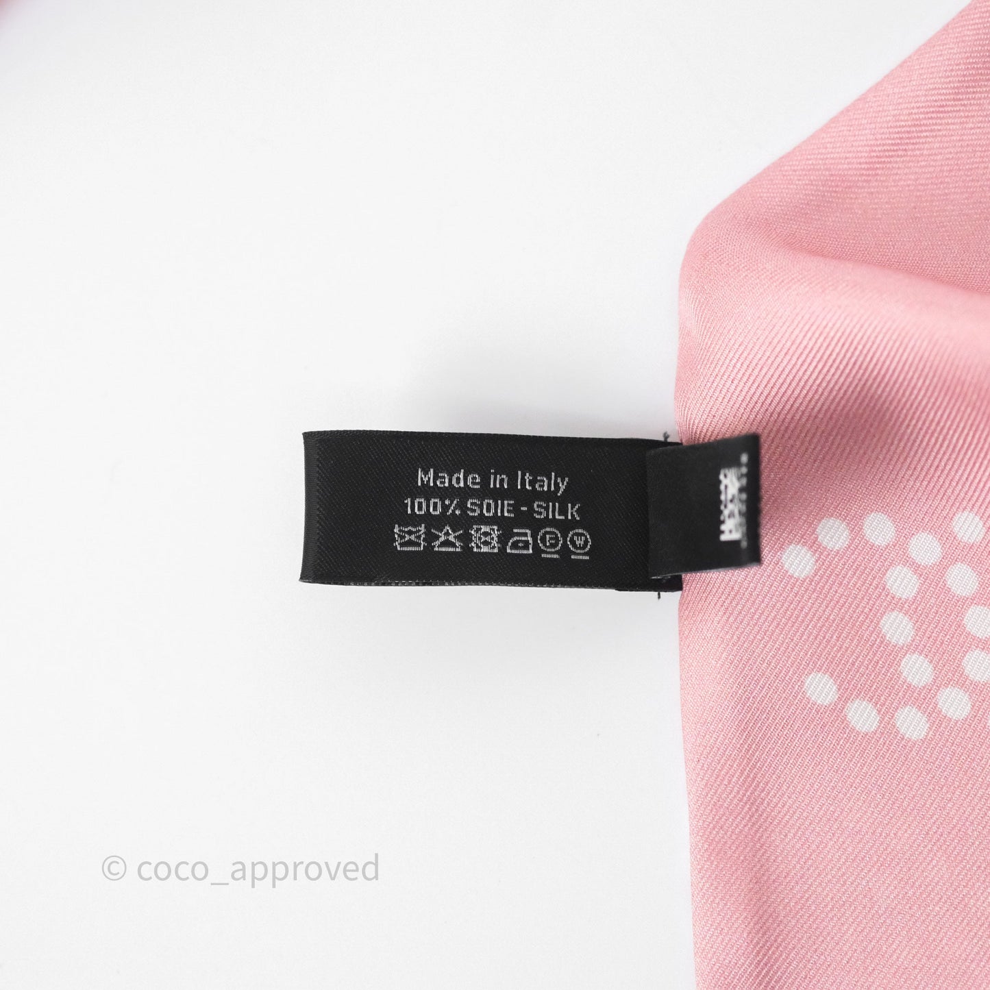 Chanel Logo Polka Dot Silk Twilly Pink White