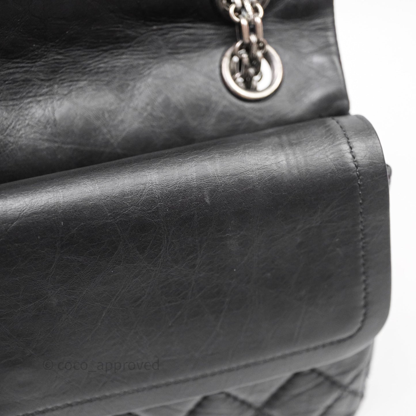 Chanel Reissue 225 Quilted Black Crumple Calfskin Ruthenium Hardware