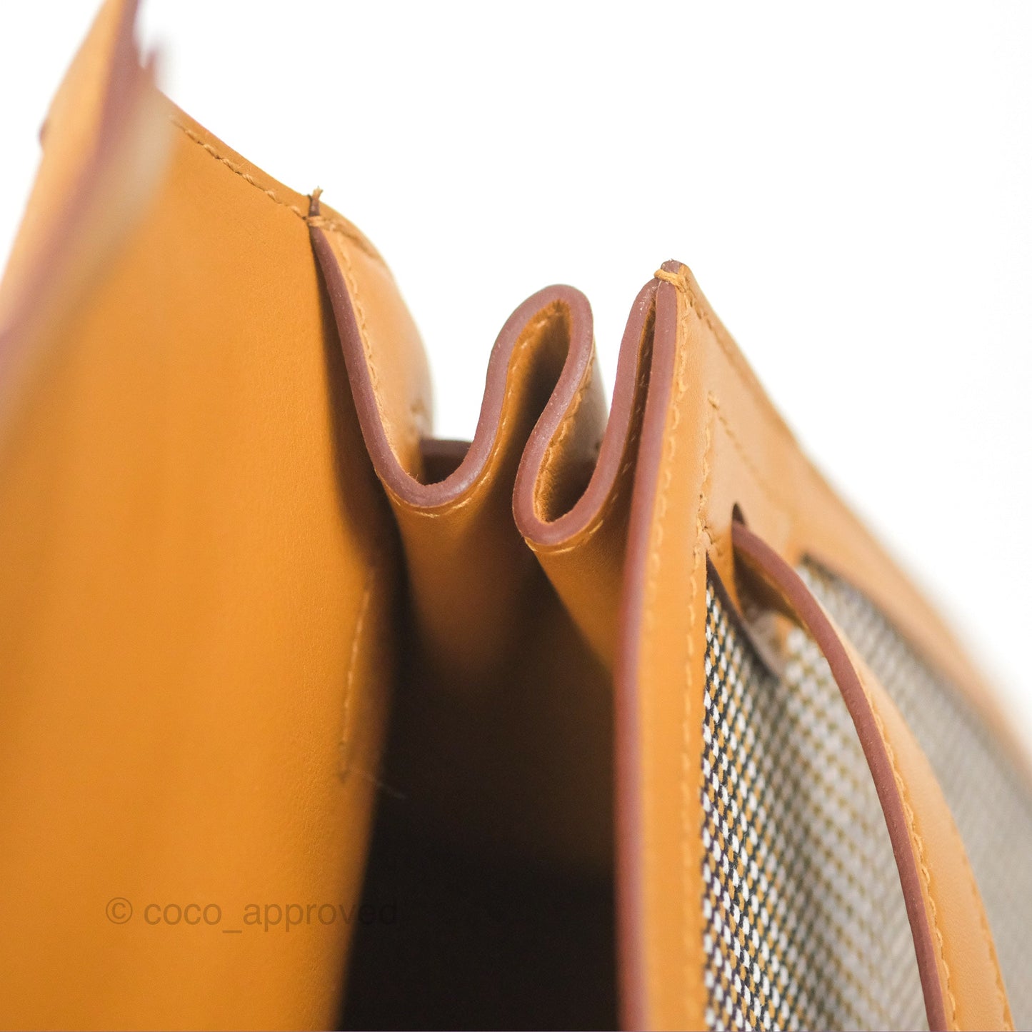 Hermès Kelly Sellier 28 Quadrille Black/White/Desert Sesame Swift